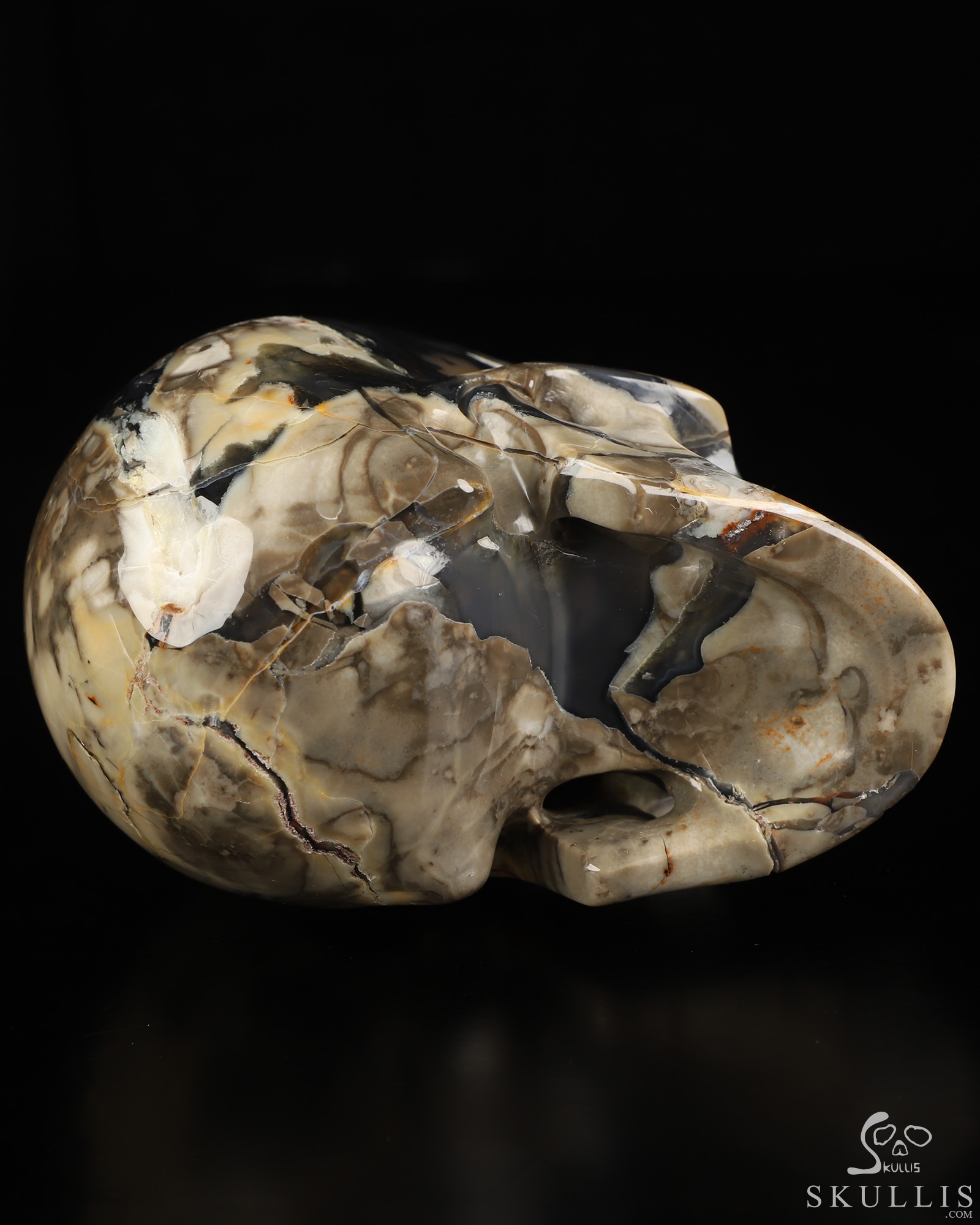 4.8" Volcano Agate Hand Carved Crystal Skull, Realistic, Crystal Healing 4.8" Volcano Agate Hand Carved Crystal Skull, Realistic, Crystal Healing