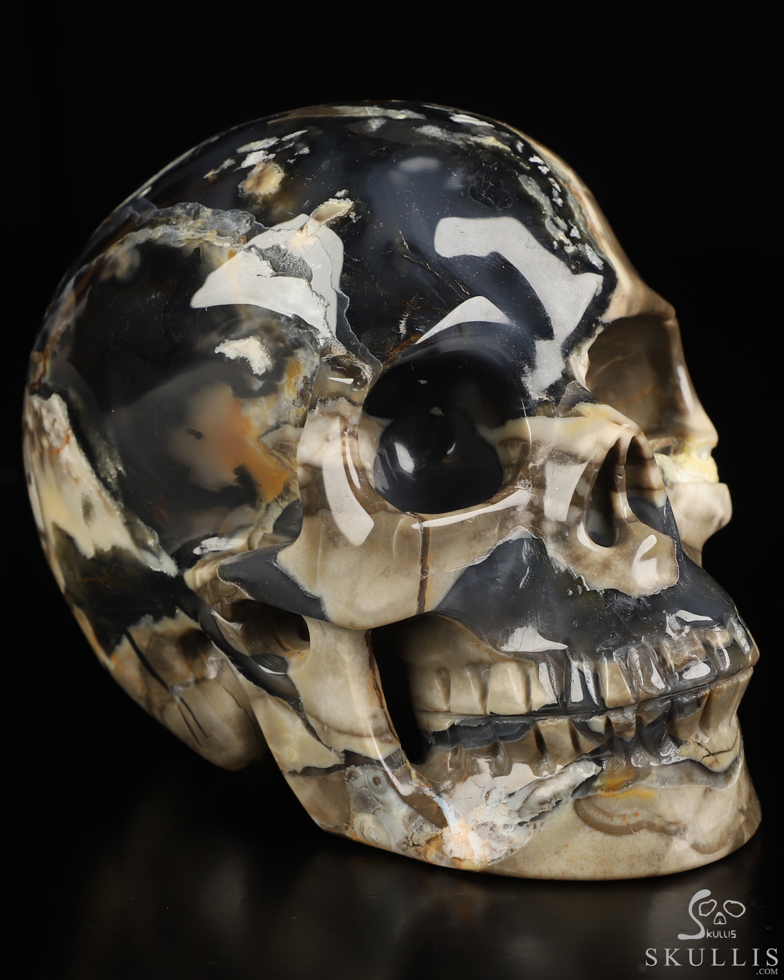 4.8" Volcano Agate Hand Carved Crystal Skull, Realistic, Crystal Healing 4.8" Volcano Agate Hand Carved Crystal Skull, Realistic, Crystal Healing