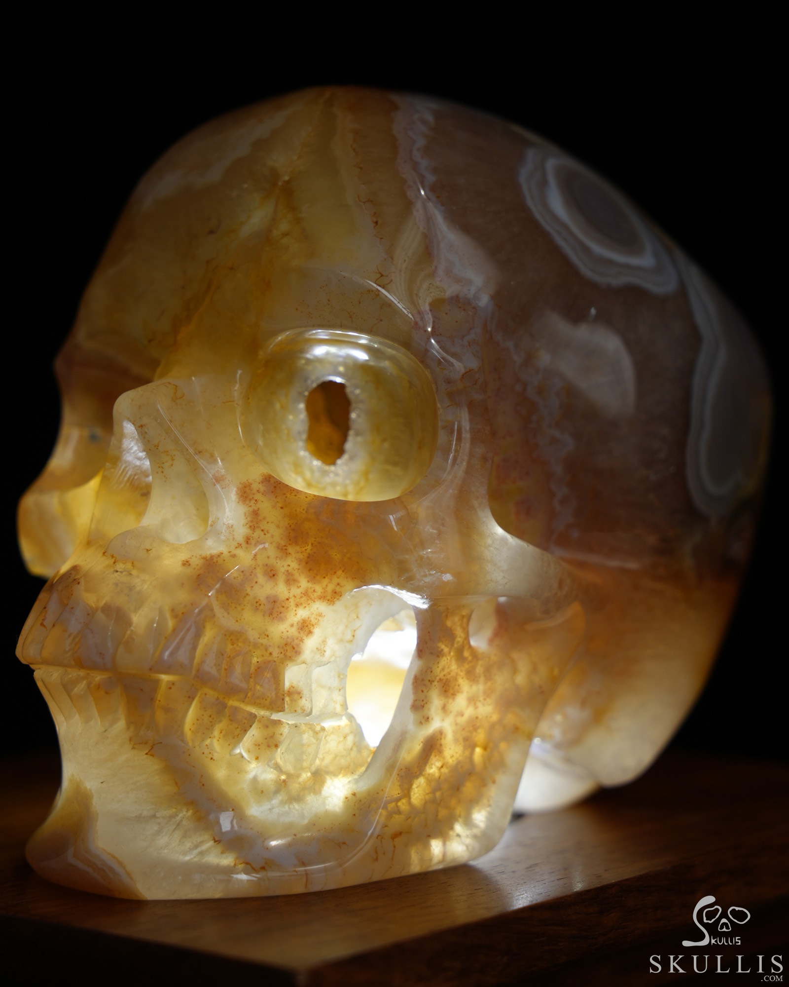 5.0" Premium Brazilian Agate Geode Hand Carved Crystal Skull, Super Realistic, Crystal Healing 5.0" Premium Brazilian Agate Geode Hand Carved Crystal Skull, Super Realistic, Crystal Healing