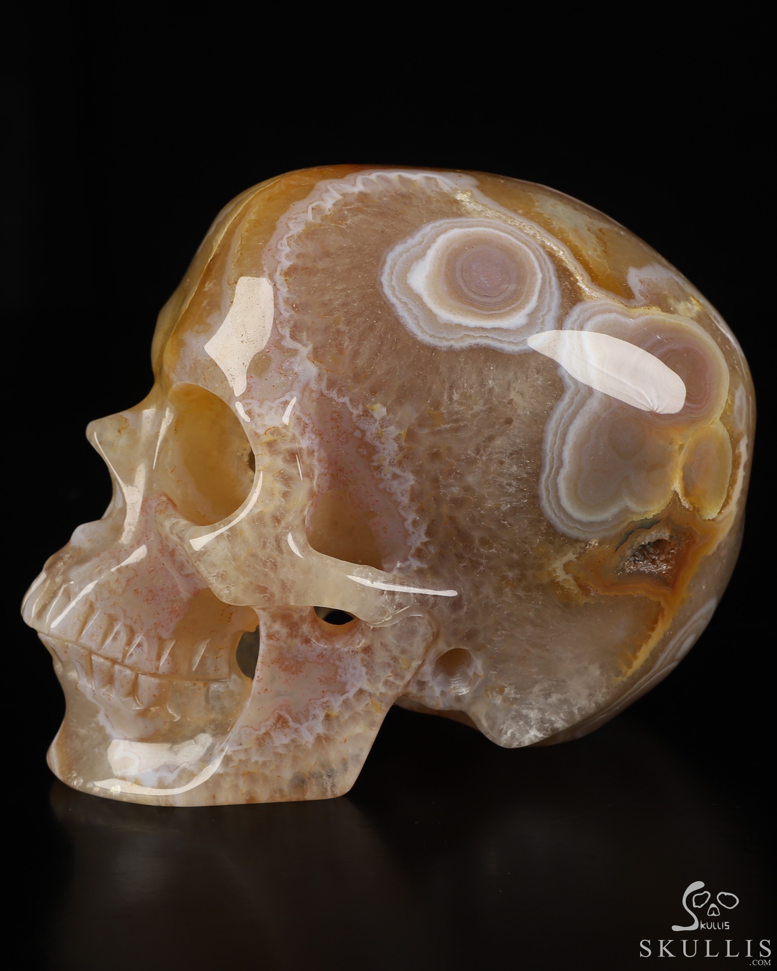 5.0" Premium Brazilian Agate Geode Hand Carved Crystal Skull, Super Realistic, Crystal Healing 5.0" Premium Brazilian Agate Geode Hand Carved Crystal Skull, Super Realistic, Crystal Healing