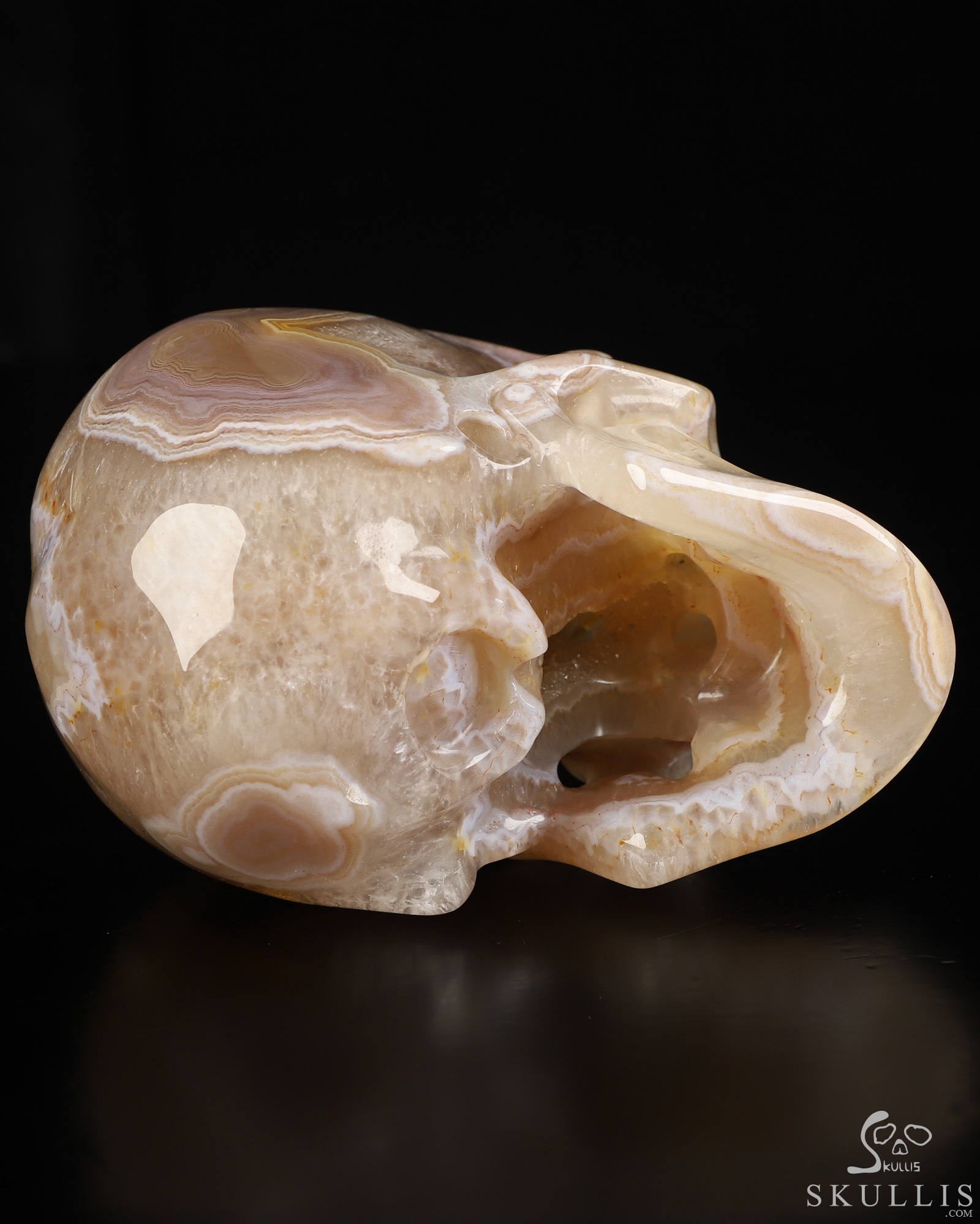 5.0" Premium Brazilian Agate Geode Hand Carved Crystal Skull, Super Realistic, Crystal Healing 5.0" Premium Brazilian Agate Geode Hand Carved Crystal Skull, Super Realistic, Crystal Healing