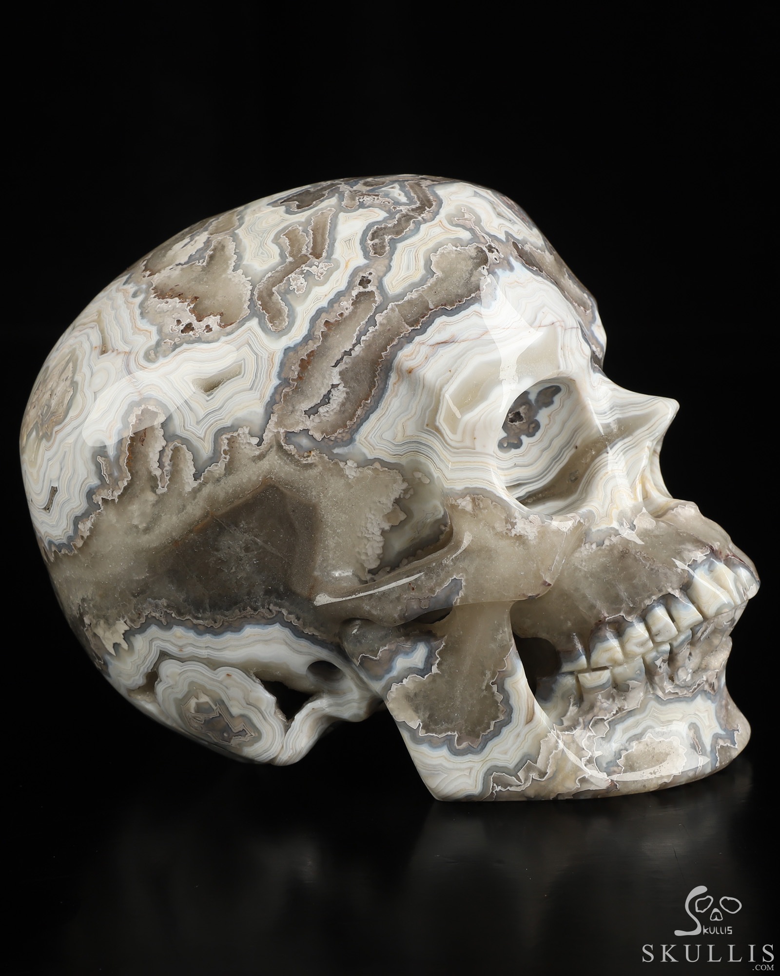 5.0" Red Crazy Lace Agate Hand Carved Crystal Skull, Super Realistic, Crystal Healing 5.0" Red Crazy Lace Agate Hand Carved Crystal Skull, Super Realistic, Crystal Healing