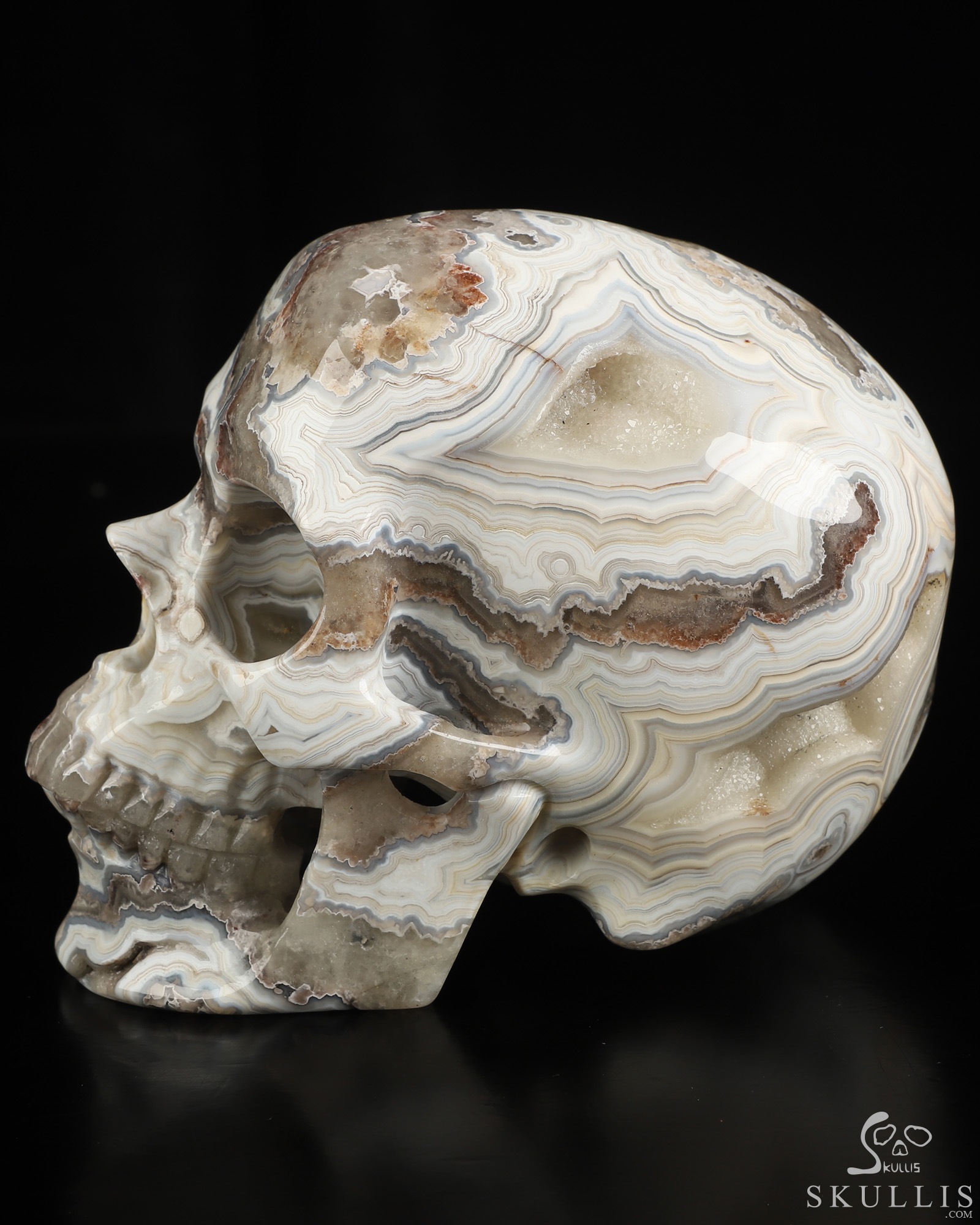 5.0" Red Crazy Lace Agate Hand Carved Crystal Skull, Super Realistic, Crystal Healing 5.0" Red Crazy Lace Agate Hand Carved Crystal Skull, Super Realistic, Crystal Healing