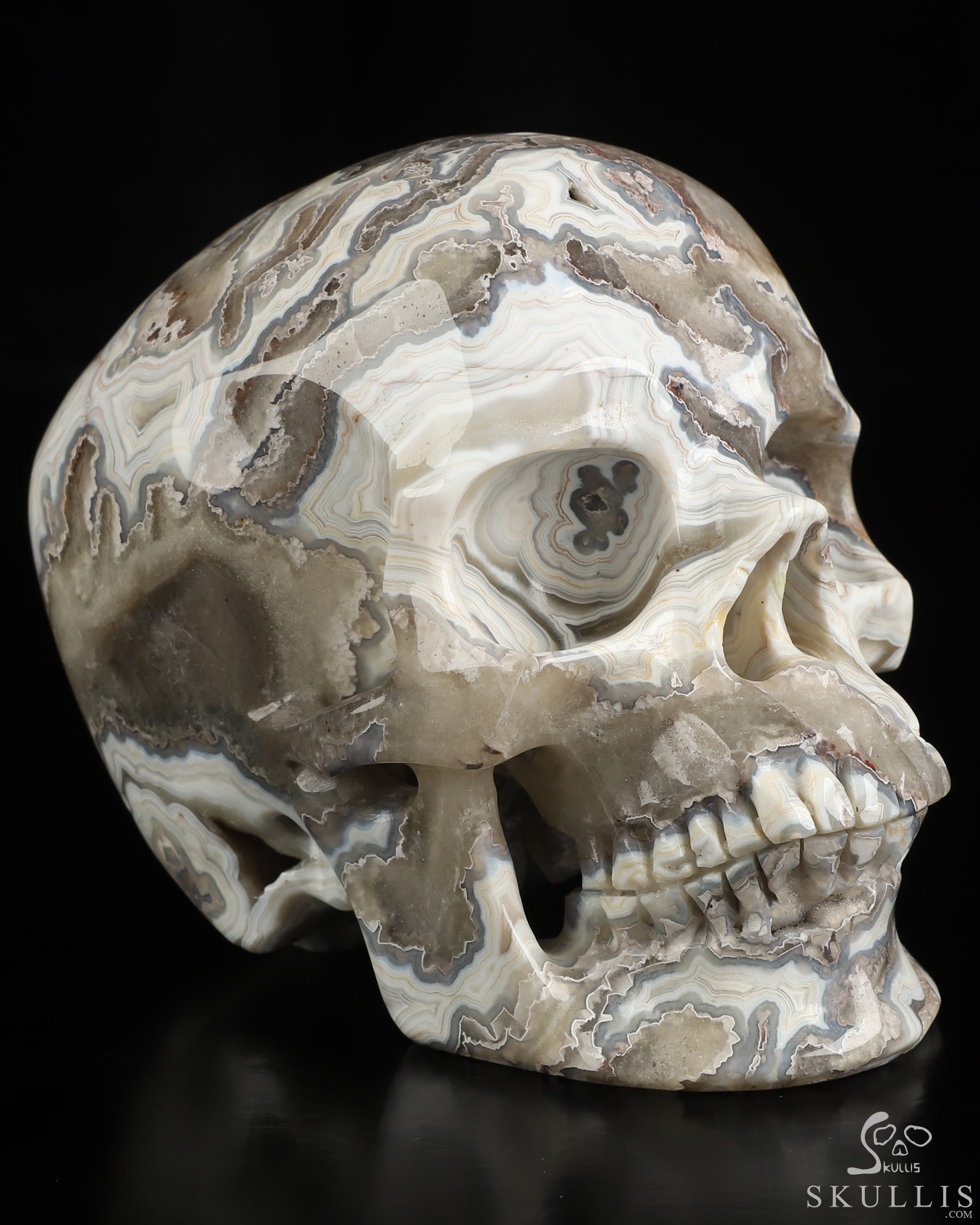 5.0" Red Crazy Lace Agate Hand Carved Crystal Skull, Super Realistic, Crystal Healing 5.0" Red Crazy Lace Agate Hand Carved Crystal Skull, Super Realistic, Crystal Healing