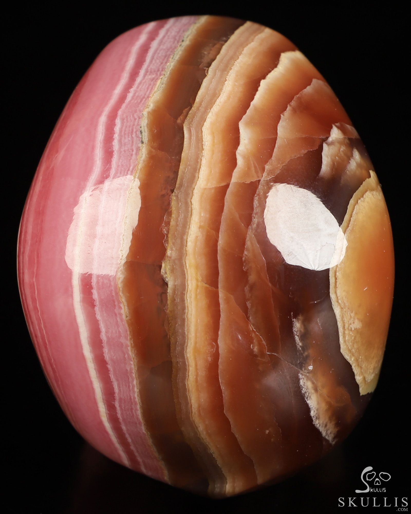 3.0" Rhodochrosite Hand Carved Crystal Skull, Super Realistic, Crystal Healing 3.0" Rhodochrosite Hand Carved Crystal Skull, Super Realistic, Crystal Healing