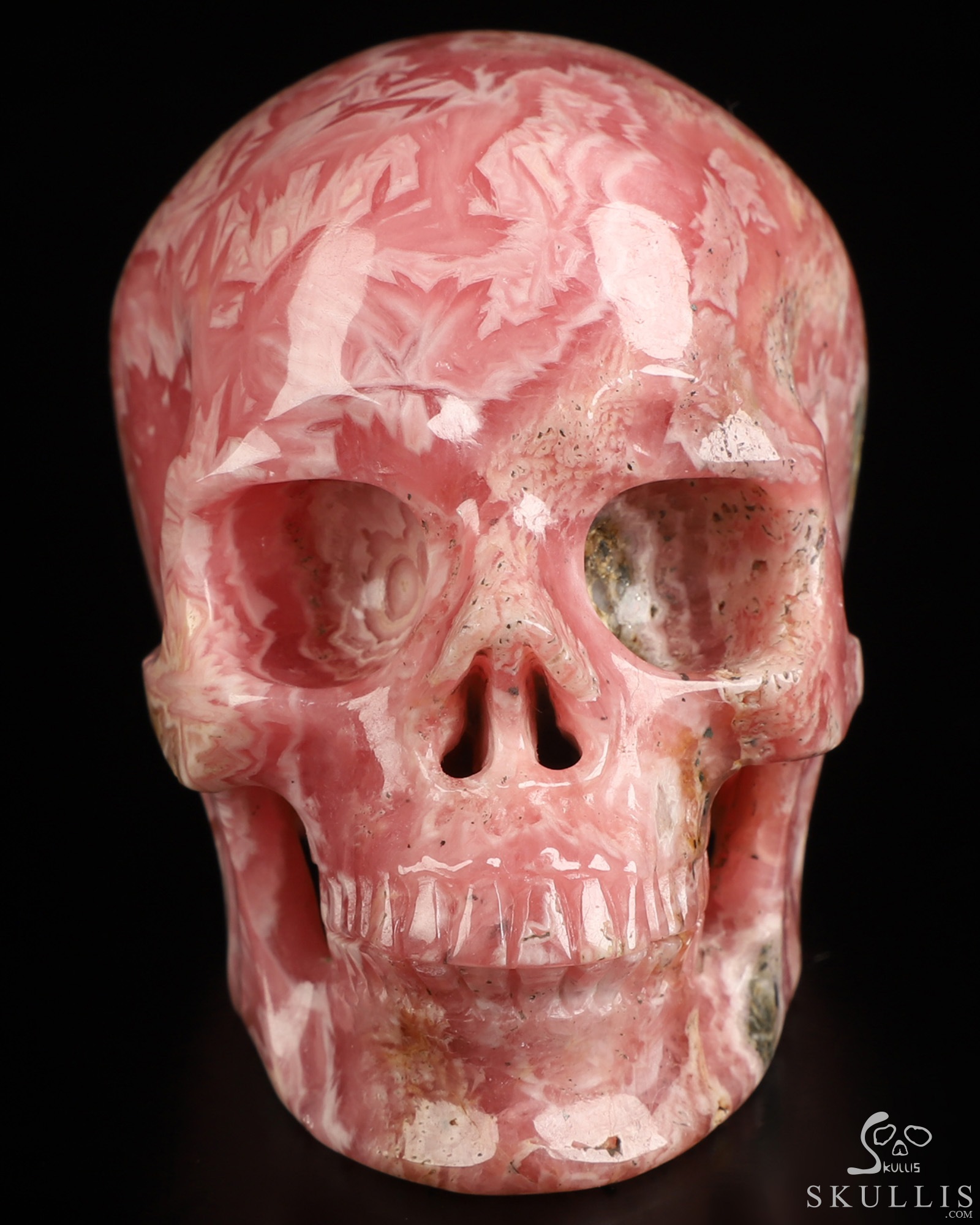 3.1" Rhodochrosite Hand Carved Crystal Skull, Super Realistic, Crystal Healing 3.1" Rhodochrosite Hand Carved Crystal Skull, Super Realistic, Crystal Healing
