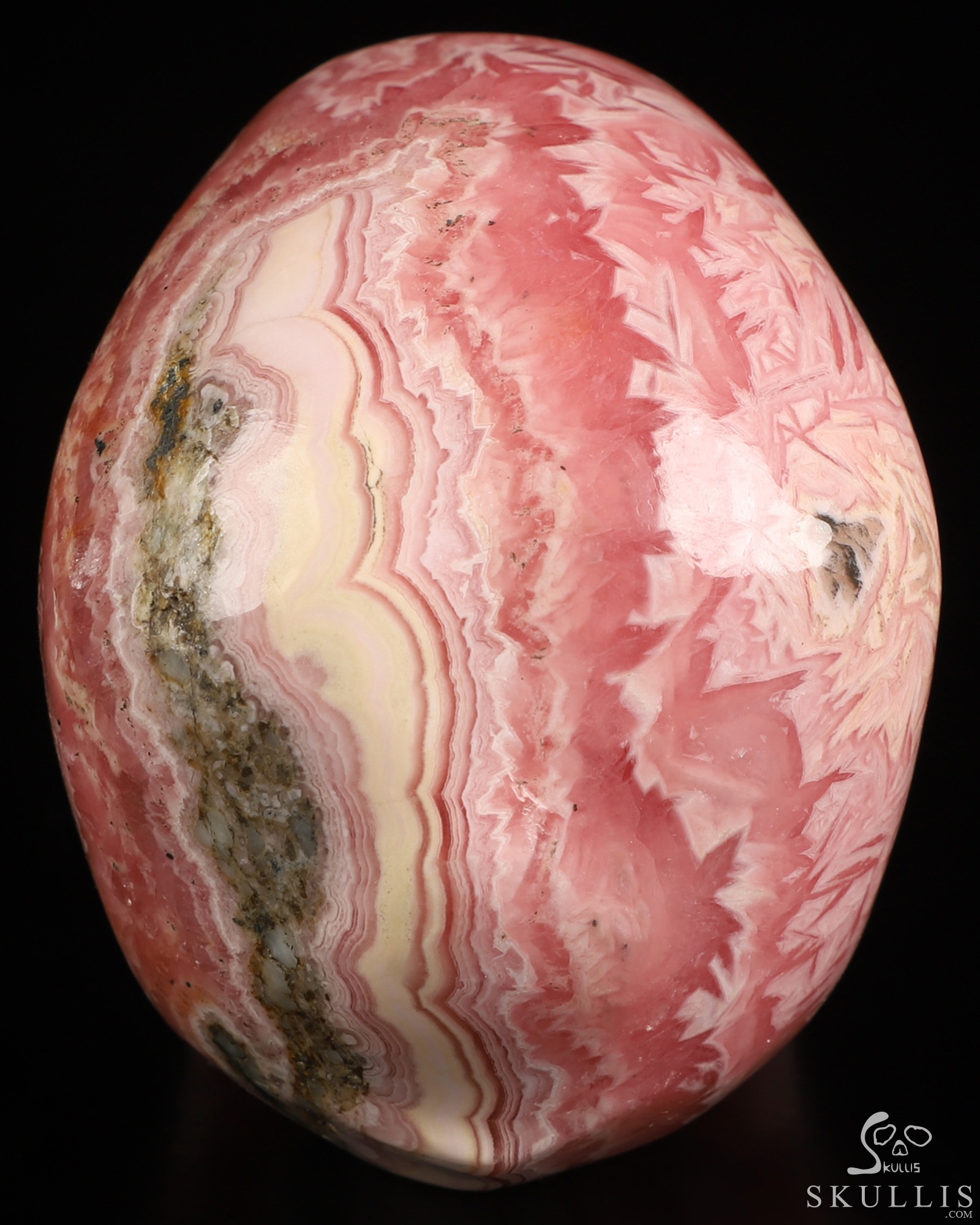 3.1" Rhodochrosite Hand Carved Crystal Skull, Super Realistic, Crystal Healing 3.1" Rhodochrosite Hand Carved Crystal Skull, Super Realistic, Crystal Healing