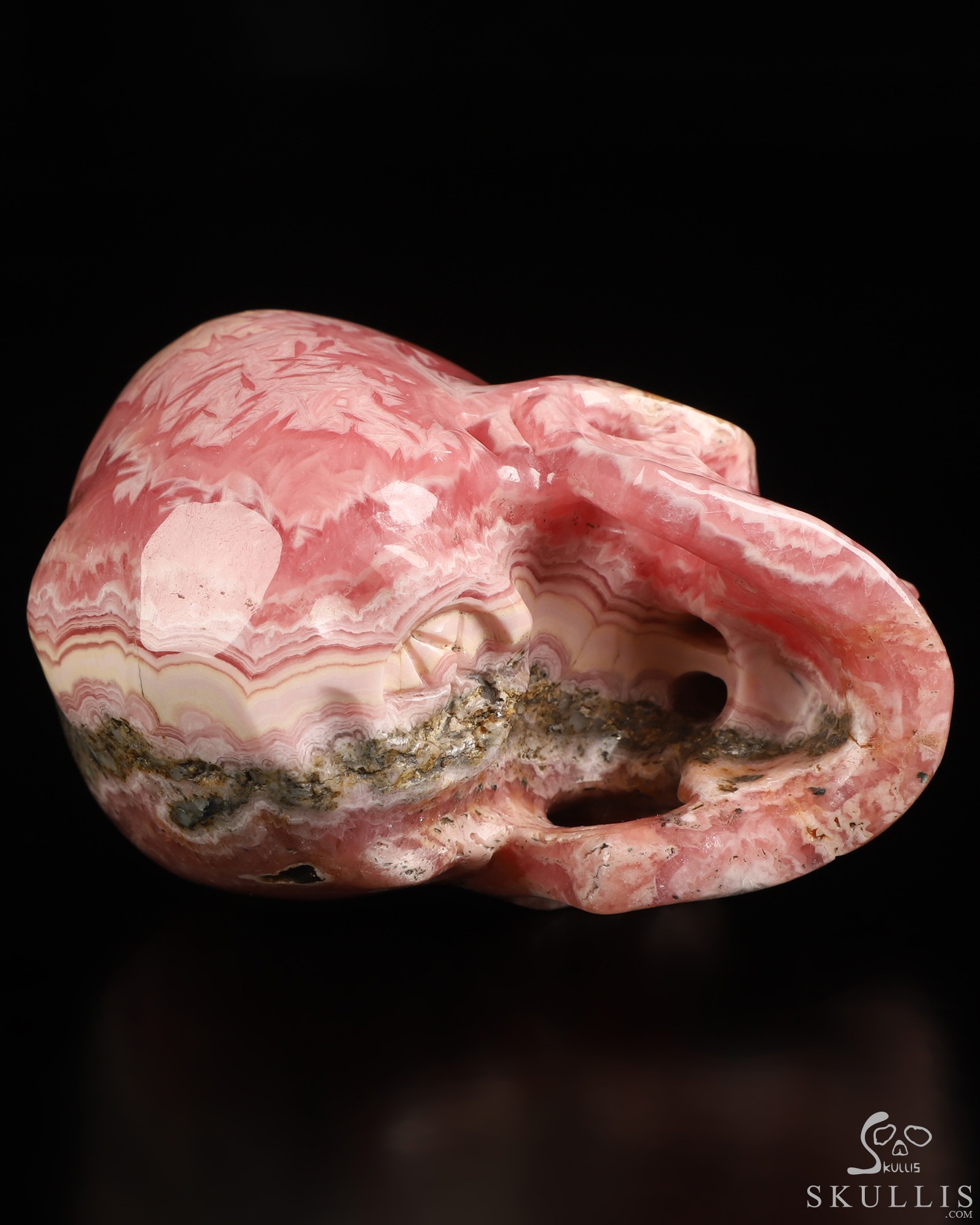 3.1" Rhodochrosite Hand Carved Crystal Skull, Super Realistic, Crystal Healing 3.1" Rhodochrosite Hand Carved Crystal Skull, Super Realistic, Crystal Healing