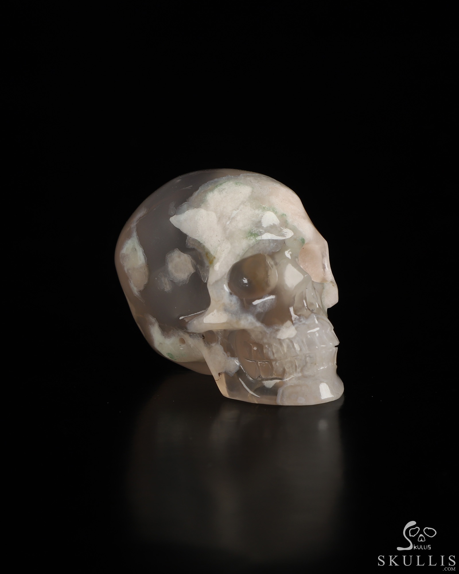 1.4" Sakura Agate Hand Carved Crystal Skull, Super Realistic, Crystal Healing 1.4" Sakura Agate Hand Carved Crystal Skull, Super Realistic, Crystal Healing