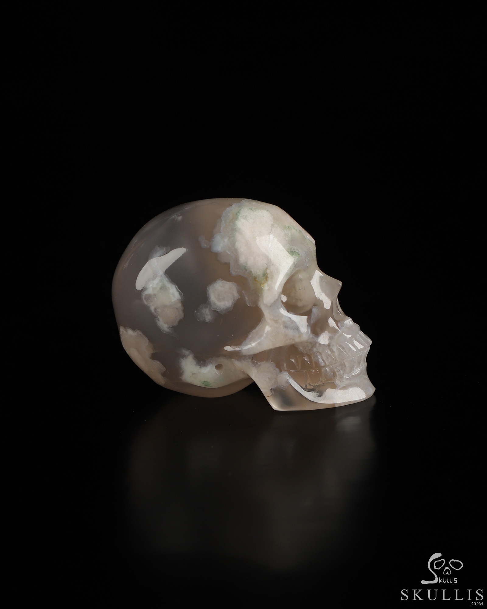 1.4" Sakura Agate Hand Carved Crystal Skull, Super Realistic, Crystal Healing 1.4" Sakura Agate Hand Carved Crystal Skull, Super Realistic, Crystal Healing