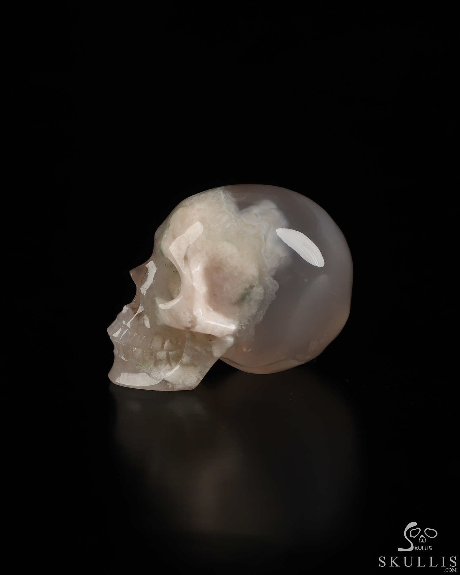 1.4" Sakura Agate Hand Carved Crystal Skull, Super Realistic, Crystal Healing 1.4" Sakura Agate Hand Carved Crystal Skull, Super Realistic, Crystal Healing