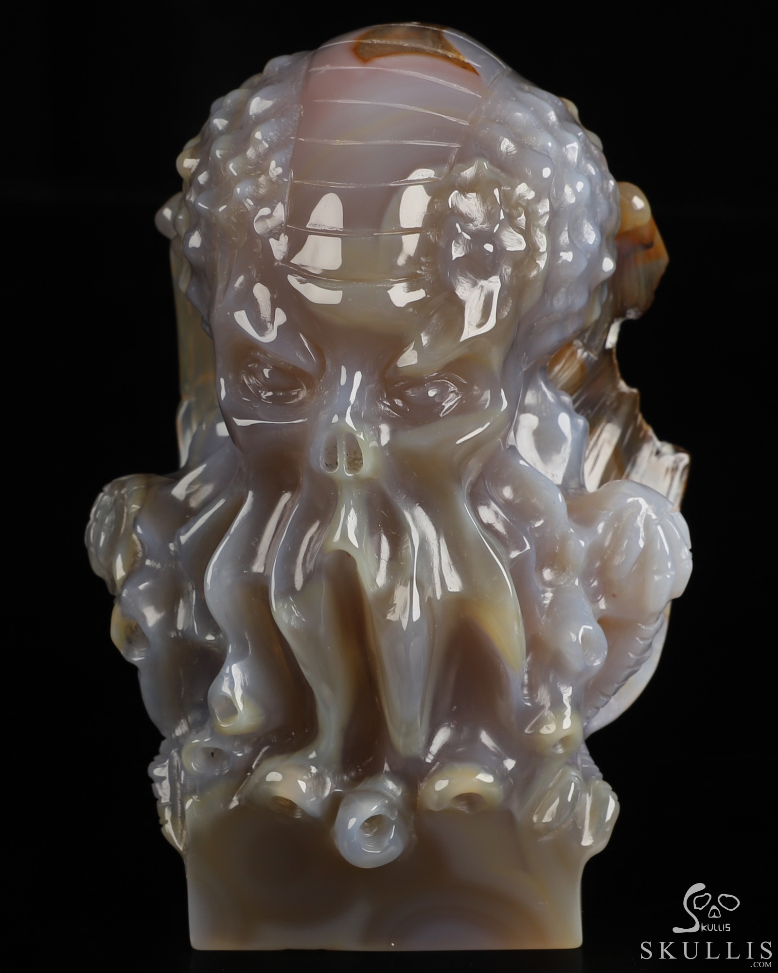 4.9" Premium Brazilian Agate Hand Carved Crystal Cthulhu Sculpture, Crystal Healing 4.9" Premium Brazilian Agate Hand Carved Crystal Cthulhu Sculpture, Crystal Healing