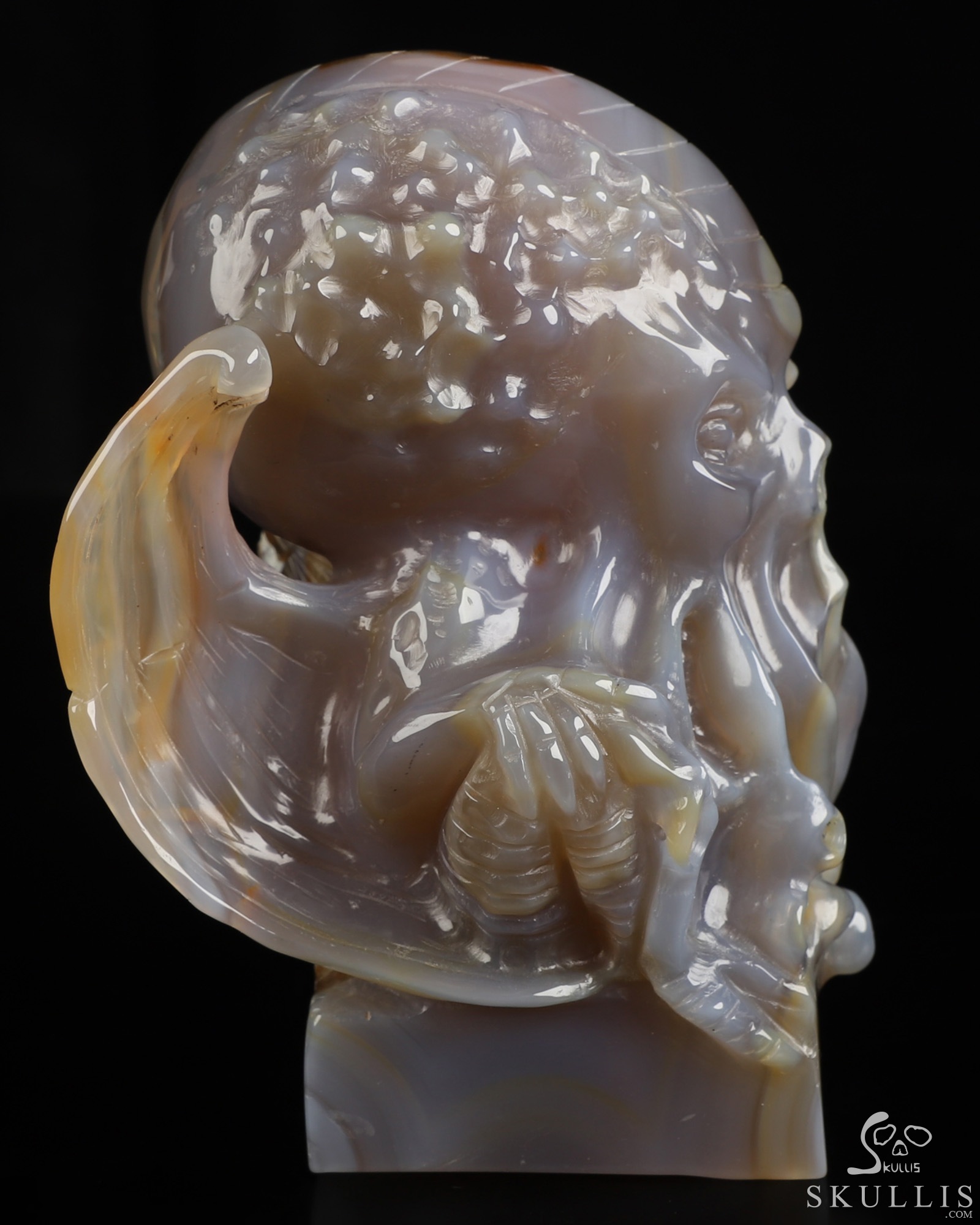 4.9" Premium Brazilian Agate Hand Carved Crystal Cthulhu Sculpture, Crystal Healing 4.9" Premium Brazilian Agate Hand Carved Crystal Cthulhu Sculpture, Crystal Healing