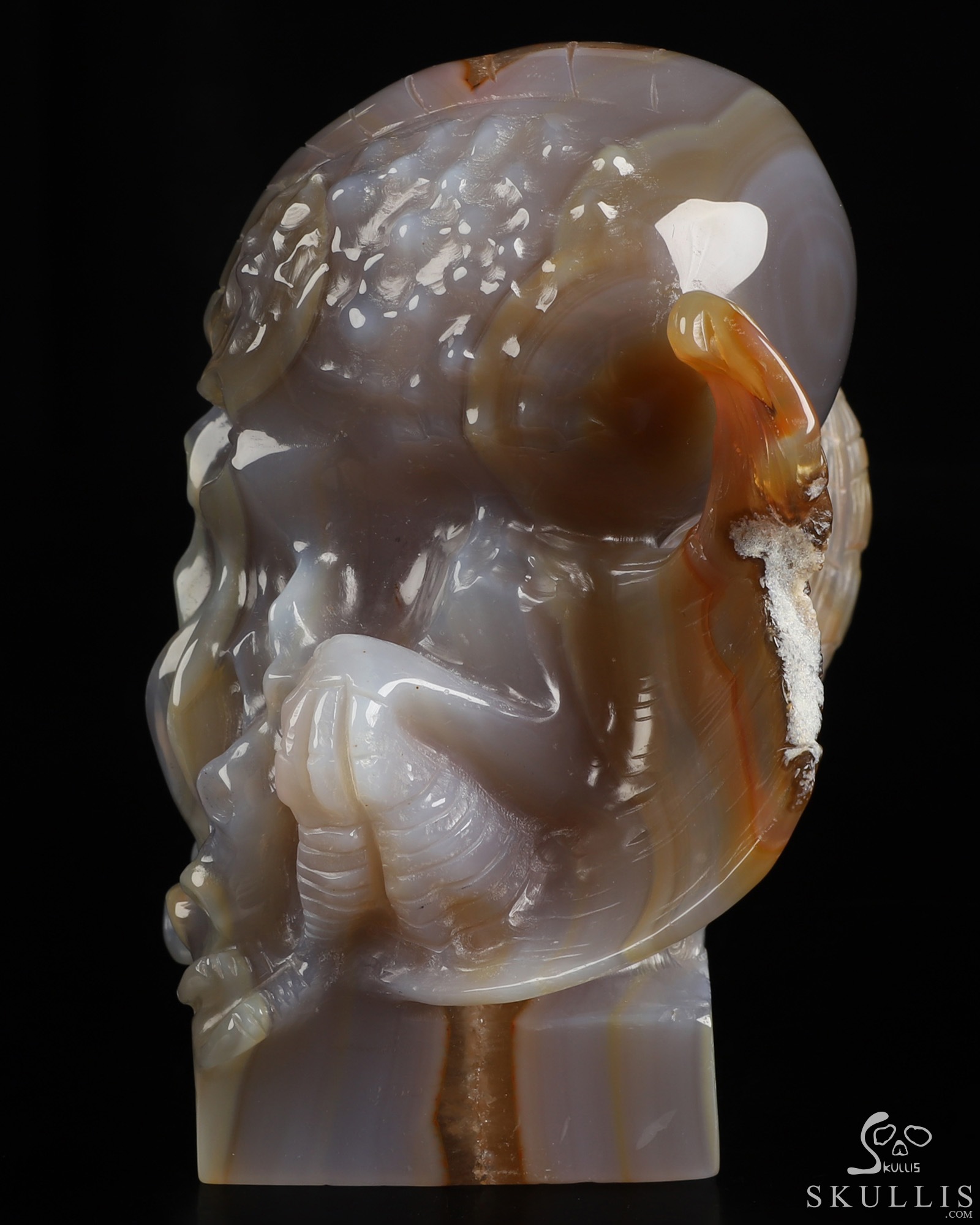 4.9" Premium Brazilian Agate Hand Carved Crystal Cthulhu Sculpture, Crystal Healing 4.9" Premium Brazilian Agate Hand Carved Crystal Cthulhu Sculpture, Crystal Healing