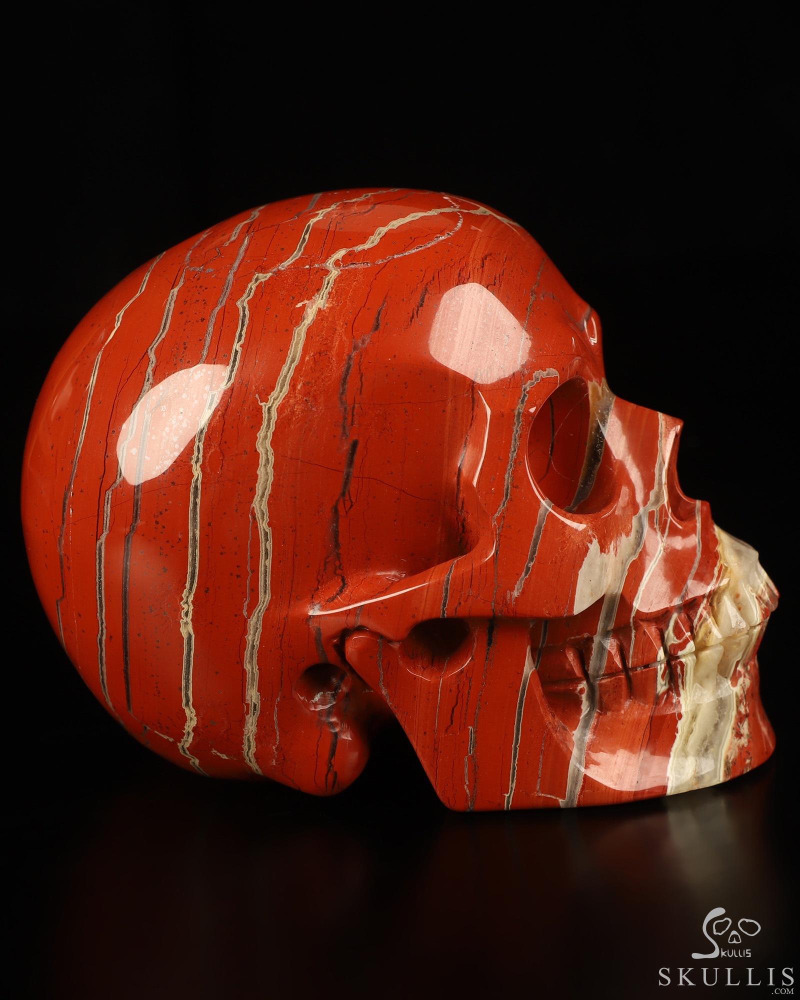 5.0" Red Jasper Hand Carved Crystal Skull, Realistic, Crystal Healing 5.0" Red Jasper Hand Carved Crystal Skull, Realistic, Crystal Healing