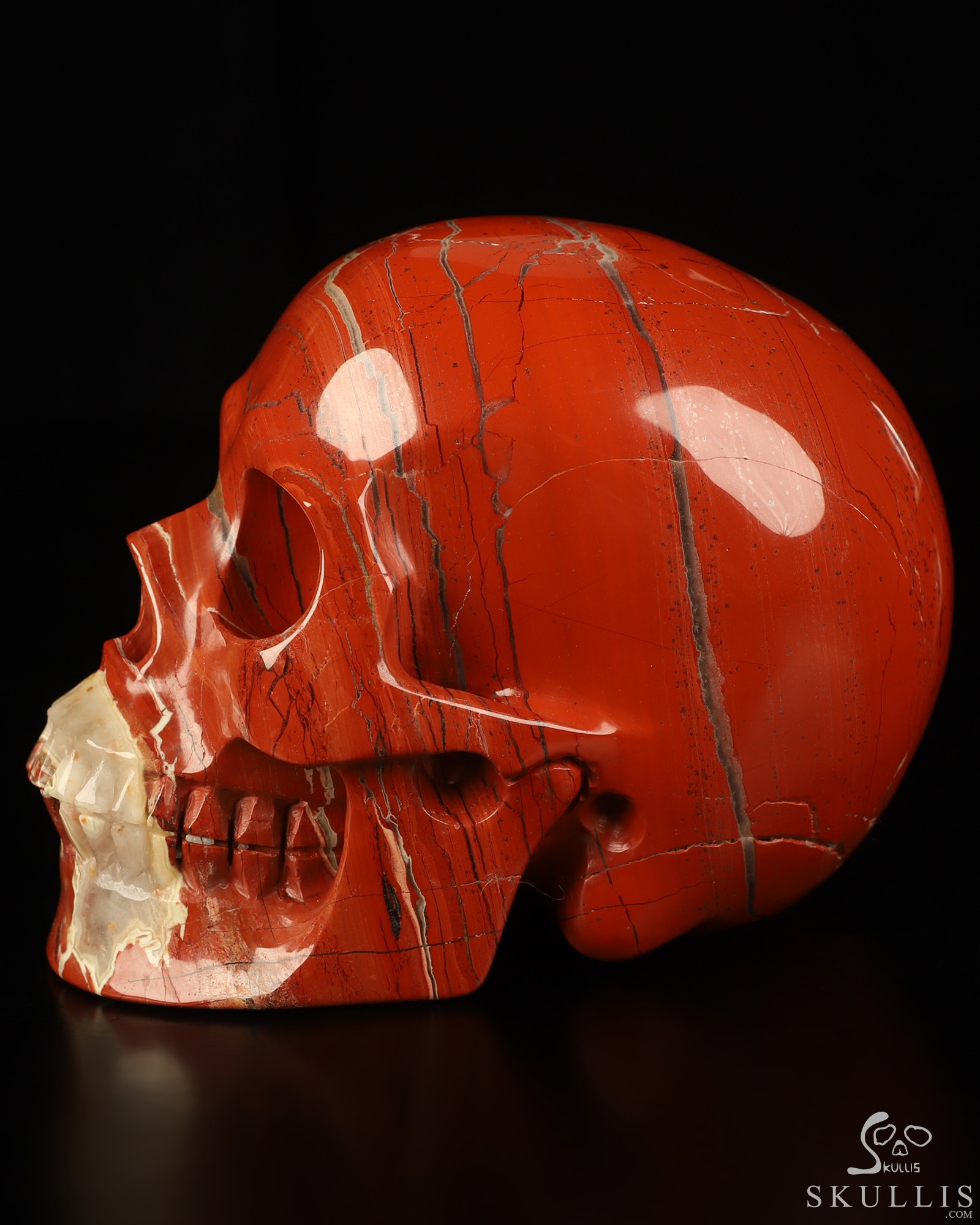 5.0" Red Jasper Hand Carved Crystal Skull, Realistic, Crystal Healing 5.0" Red Jasper Hand Carved Crystal Skull, Realistic, Crystal Healing