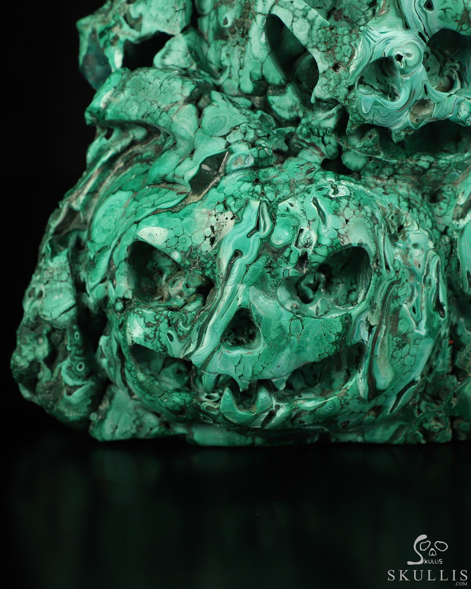 Gemstone 7.2" Malachite Hand Carved Pumpkin Crystal Skulls Fine Art Sculpture, Crystal Healing Gemstone 7.2" Malachite Hand Carved Pumpkin Crystal Skulls Fine Art Sculpture, Crystal Healing