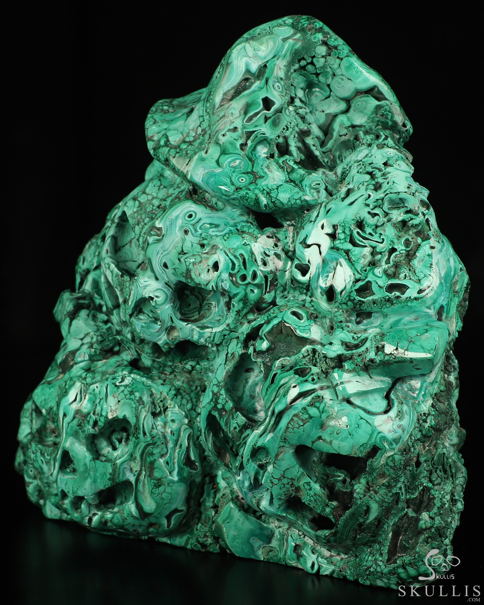Gemstone 7.2" Malachite Hand Carved Pumpkin Crystal Skulls Fine Art Sculpture, Crystal Healing Gemstone 7.2" Malachite Hand Carved Pumpkin Crystal Skulls Fine Art Sculpture, Crystal Healing
