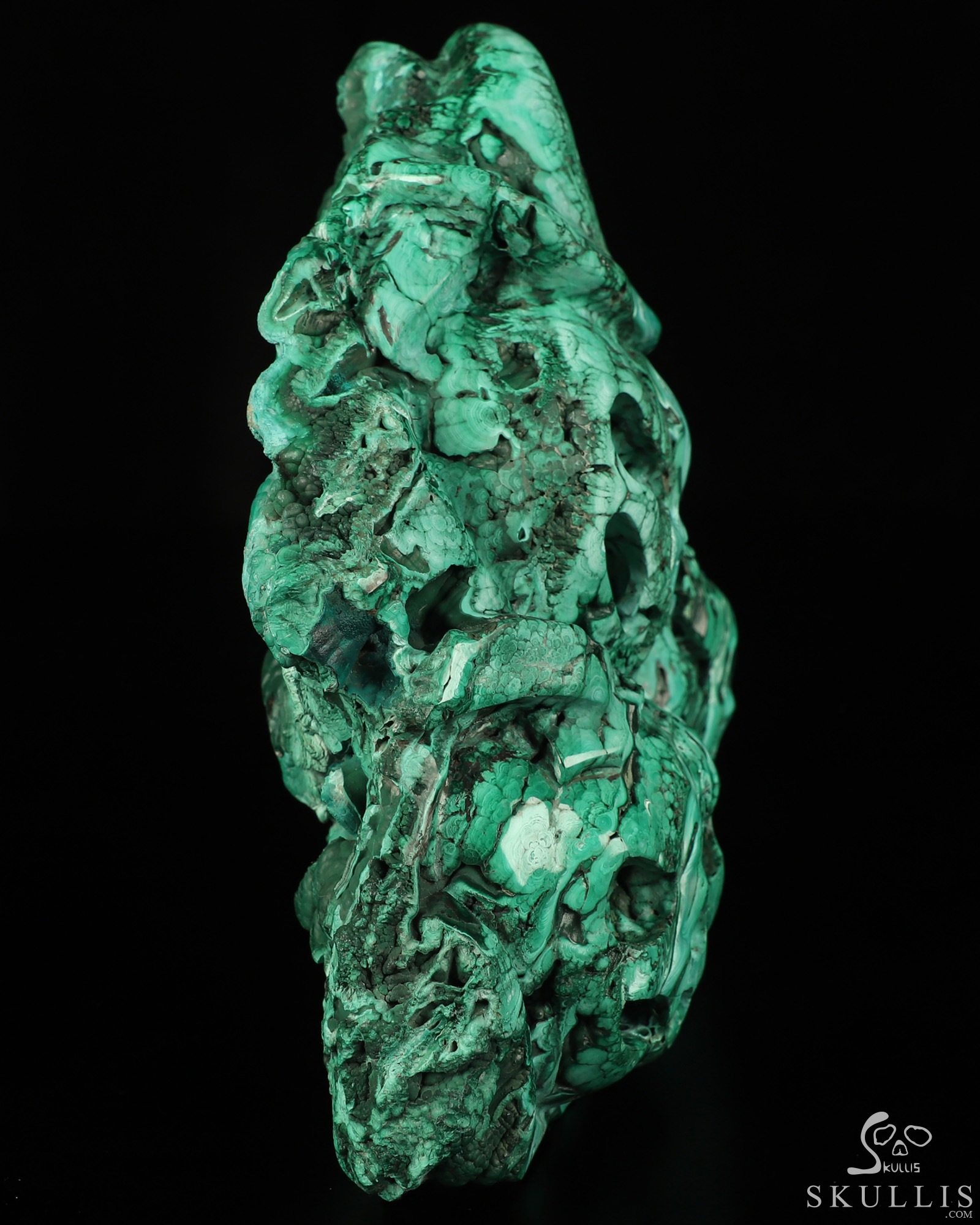 Gemstone 7.2" Malachite Hand Carved Pumpkin Crystal Skulls Fine Art Sculpture, Crystal Healing Gemstone 7.2" Malachite Hand Carved Pumpkin Crystal Skulls Fine Art Sculpture, Crystal Healing