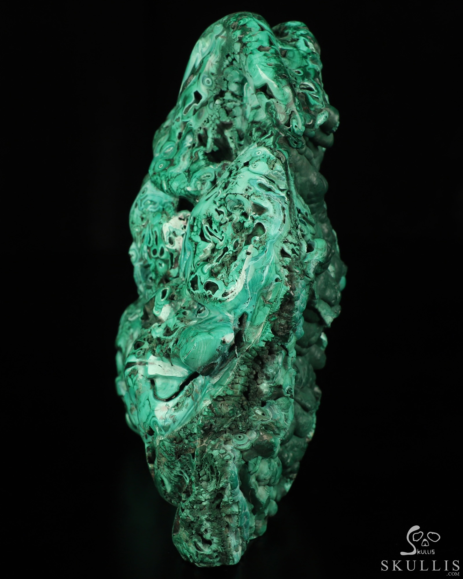 Gemstone 7.2" Malachite Hand Carved Pumpkin Crystal Skulls Fine Art Sculpture, Crystal Healing Gemstone 7.2" Malachite Hand Carved Pumpkin Crystal Skulls Fine Art Sculpture, Crystal Healing