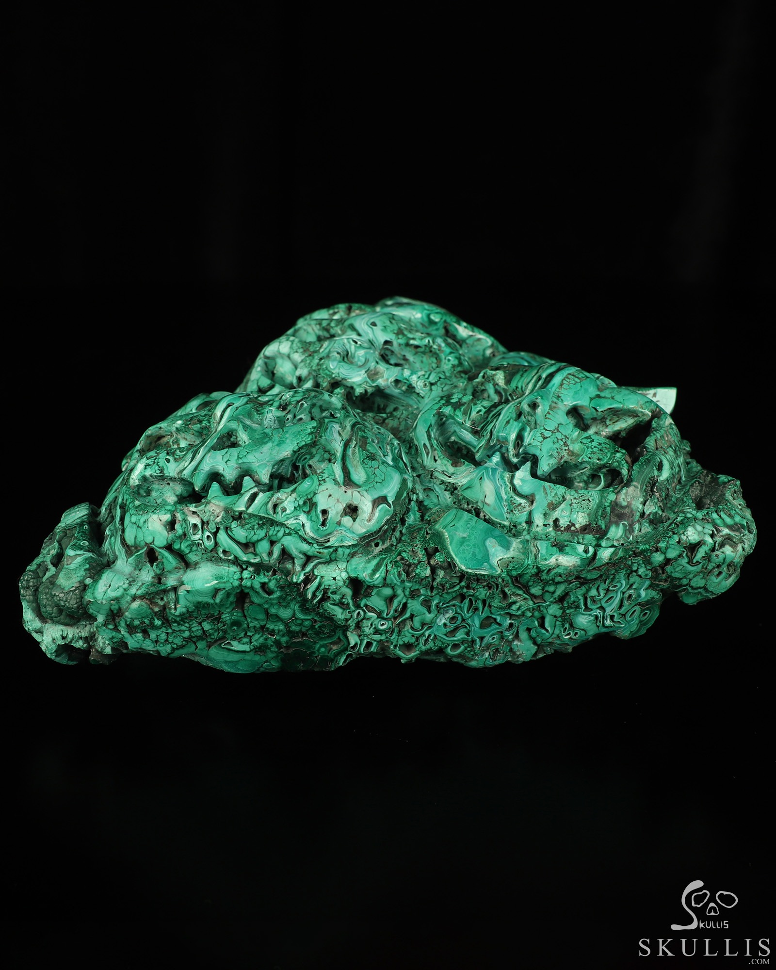 Gemstone 7.2" Malachite Hand Carved Pumpkin Crystal Skulls Fine Art Sculpture, Crystal Healing Gemstone 7.2" Malachite Hand Carved Pumpkin Crystal Skulls Fine Art Sculpture, Crystal Healing