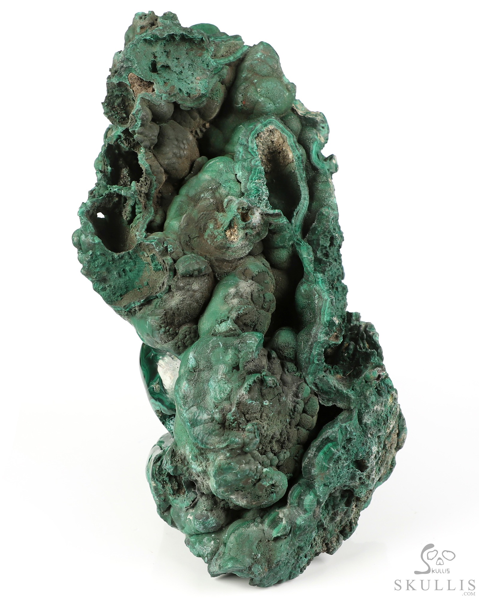 Gemstone 6.8" Malachite Hand Carved Crystal Skull Fine Art Sculpture, Crystal Healing Gemstone 6.8" Malachite Hand Carved Crystal Skull Fine Art Sculpture, Crystal Healing