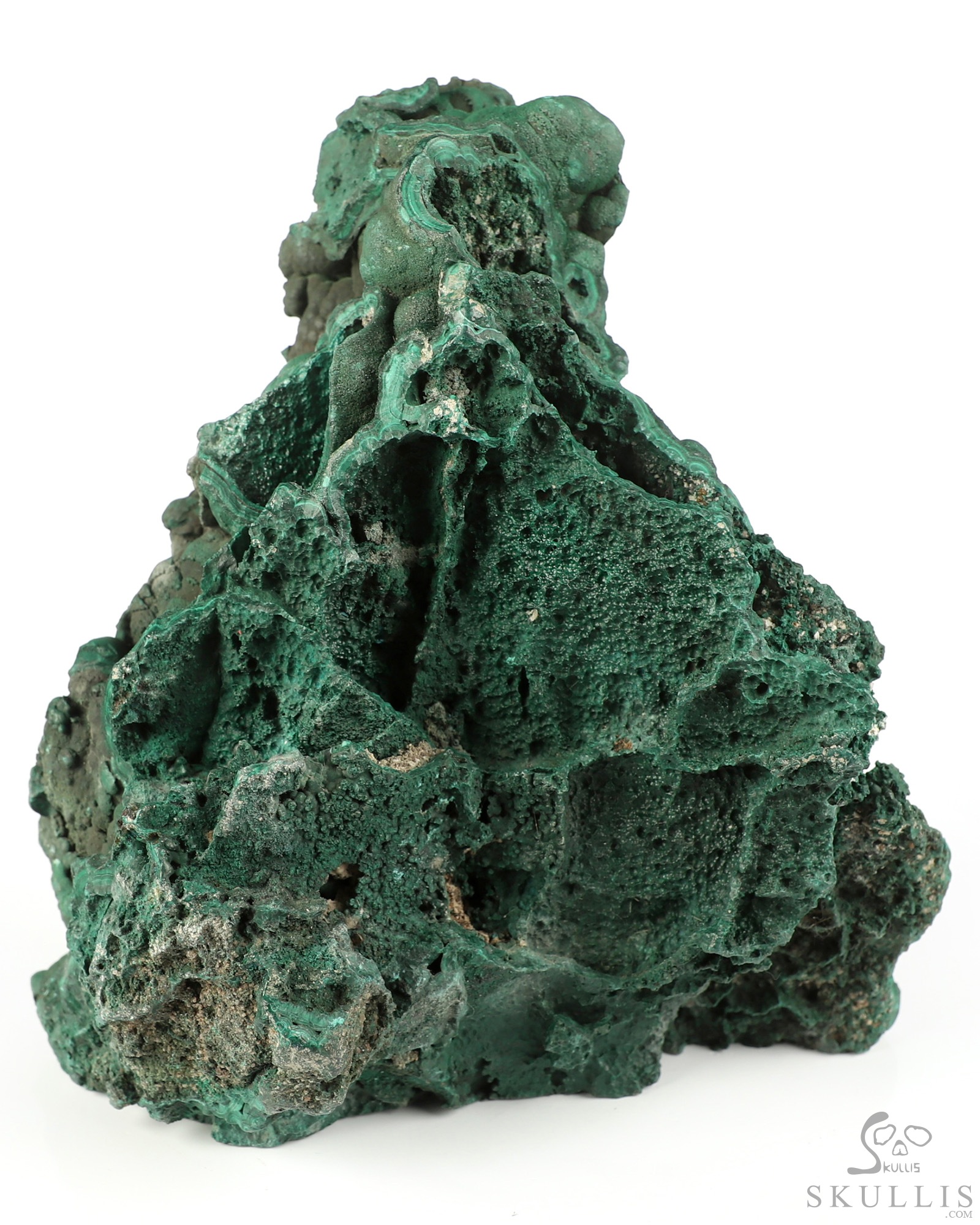 Gemstone 6.8" Malachite Hand Carved Crystal Skull Fine Art Sculpture, Crystal Healing Gemstone 6.8" Malachite Hand Carved Crystal Skull Fine Art Sculpture, Crystal Healing