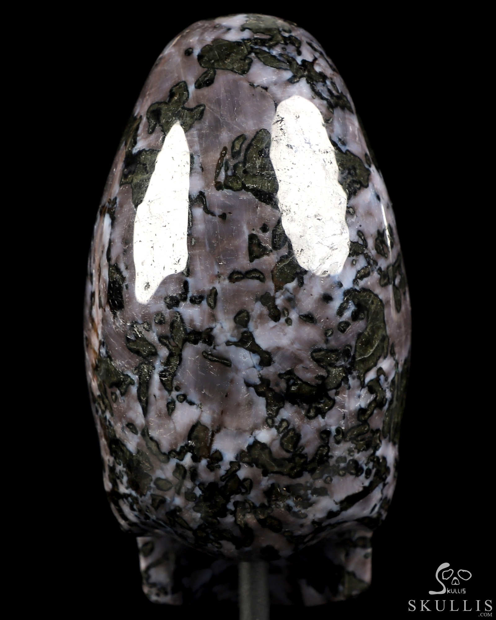 5.3" Gabbro Hand Carved Incan Crystal Skull Sculpture With Stand, Crystal Healing 5.3" Gabbro Hand Carved Incan Crystal Skull Sculpture With Stand, Crystal Healing
