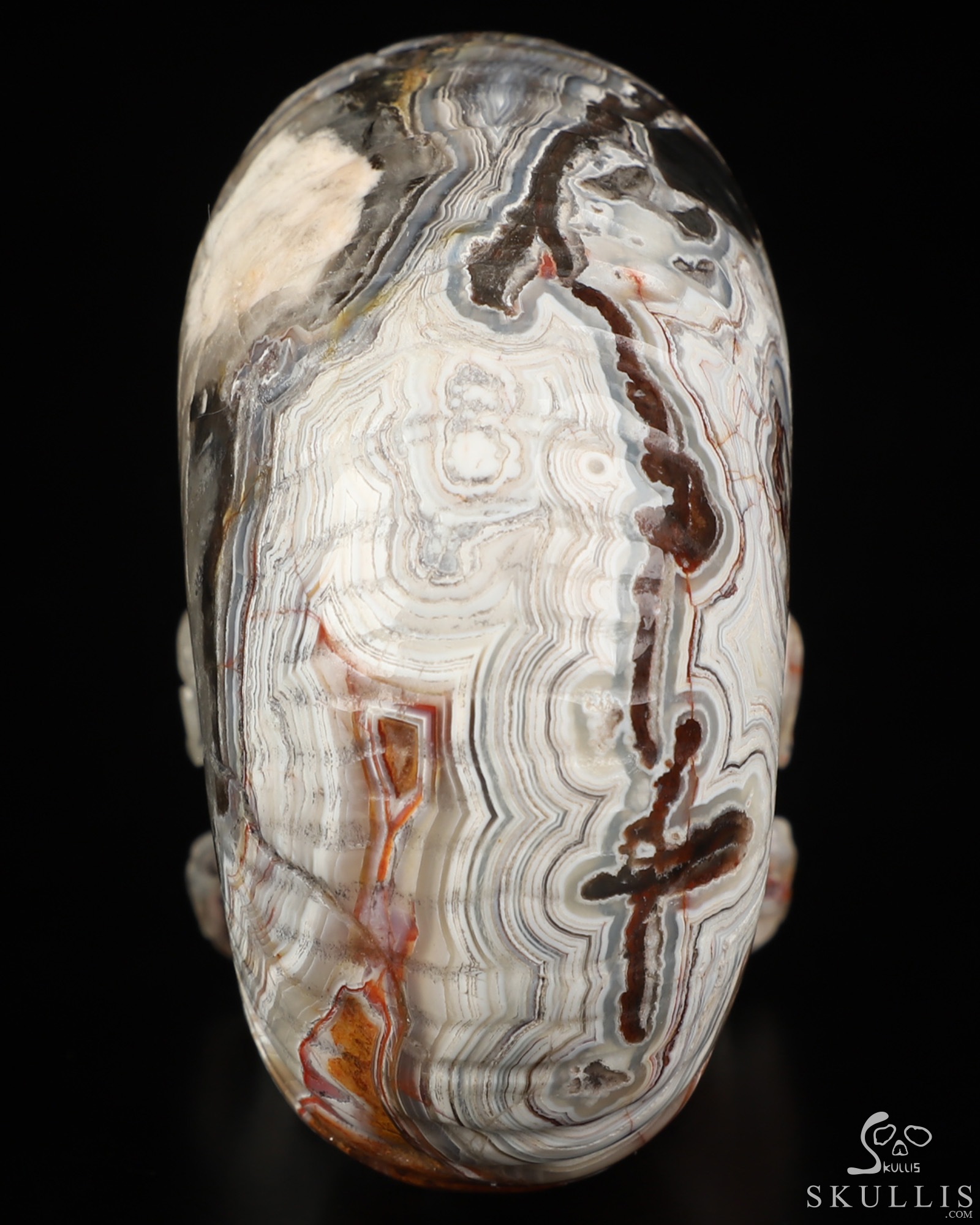 Gemstone 3.5" Red Crazy Lace Agate Hand Carved Nautiloid Cthulhu Crystal Skull Sculpture, Crystal Healing Gemstone 3.5" Red Crazy Lace Agate Hand Carved Nautiloid Cthulhu Crystal Skull Sculpture, Crystal Healing