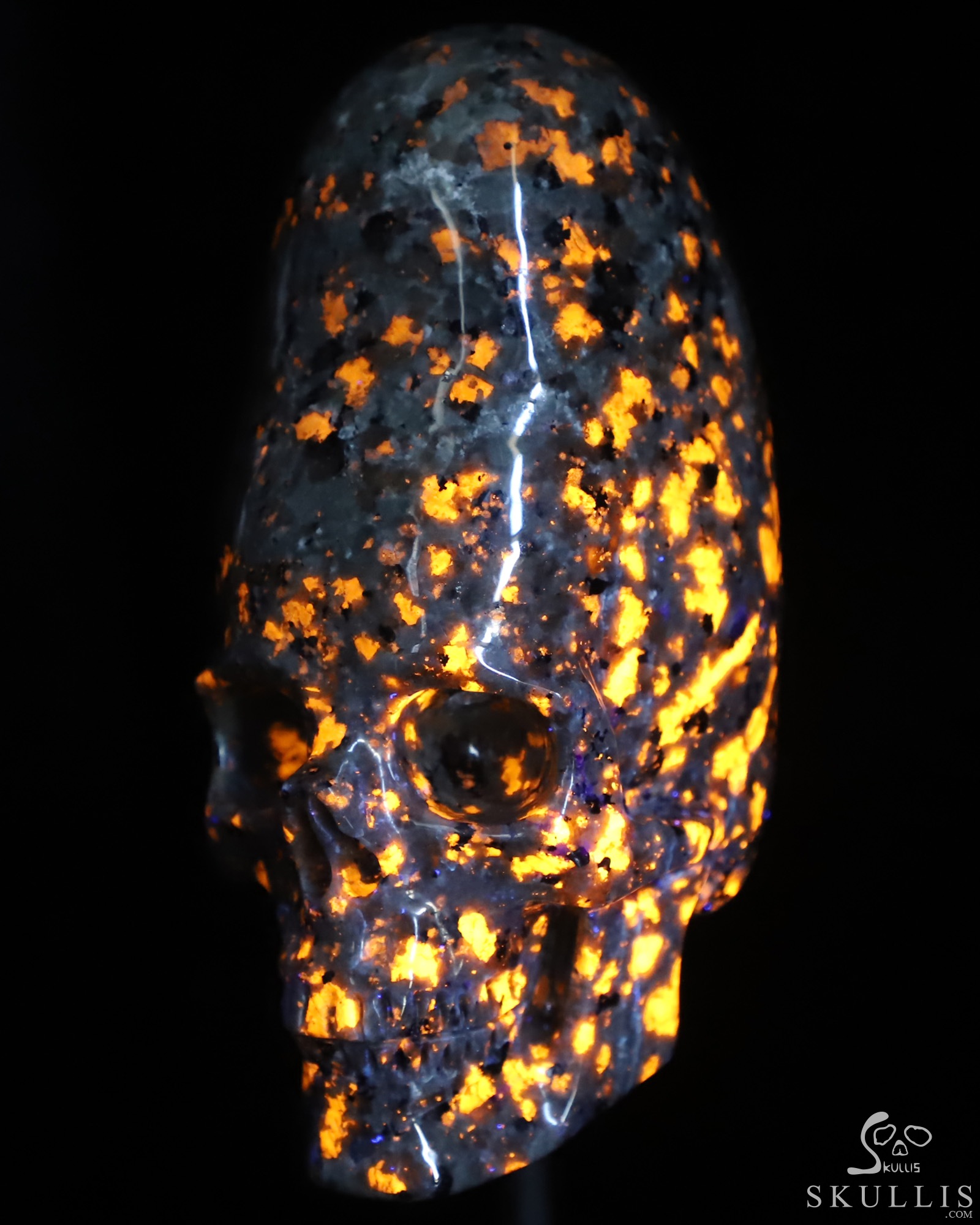 5.3" Yooperlites Hand Carved Incan Crystal Skull Sculpture With Stand, Crystal Healing 5.3" Yooperlites Hand Carved Incan Crystal Skull Sculpture With Stand, Crystal Healing