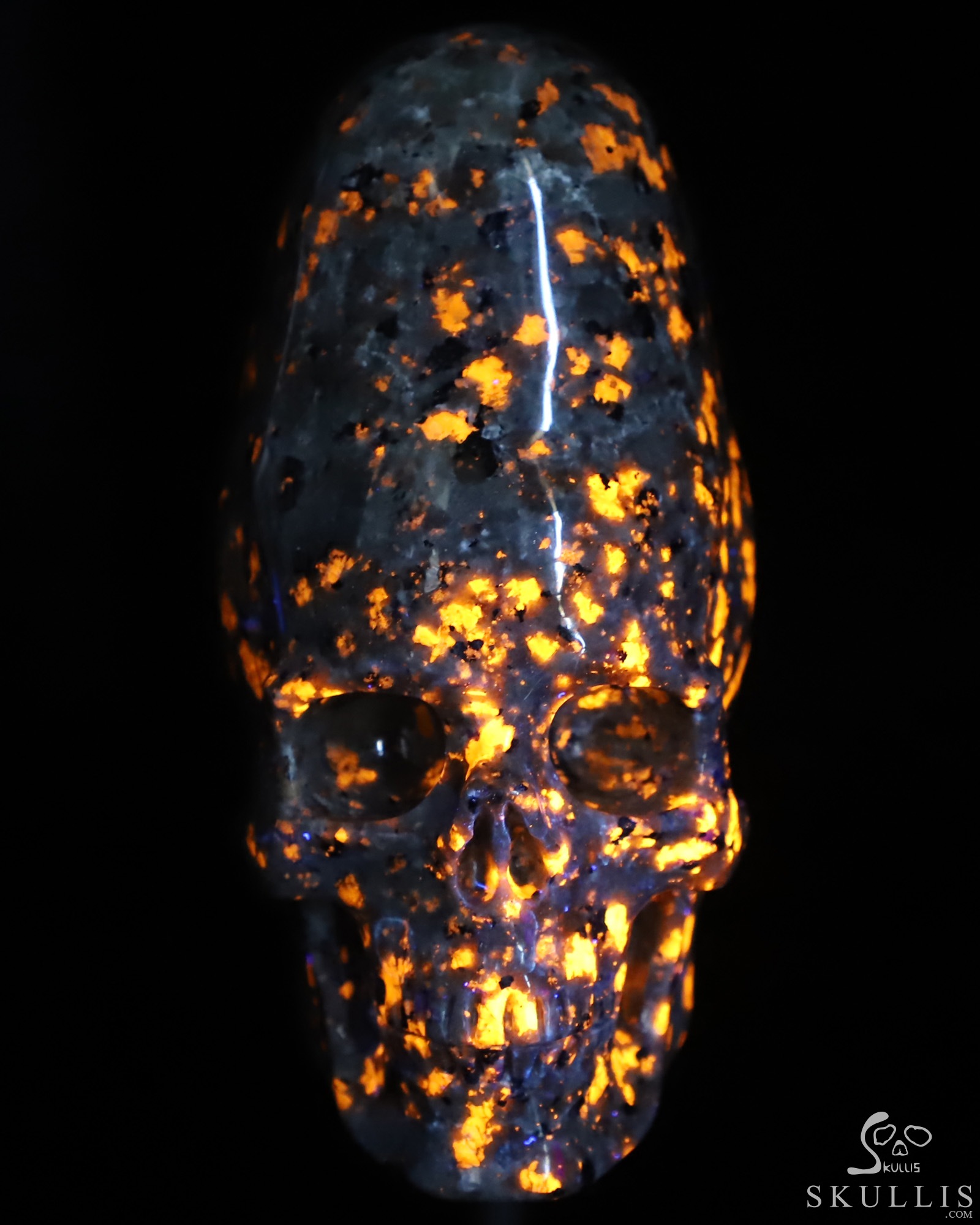 5.3" Yooperlites Hand Carved Incan Crystal Skull Sculpture With Stand, Crystal Healing 5.3" Yooperlites Hand Carved Incan Crystal Skull Sculpture With Stand, Crystal Healing