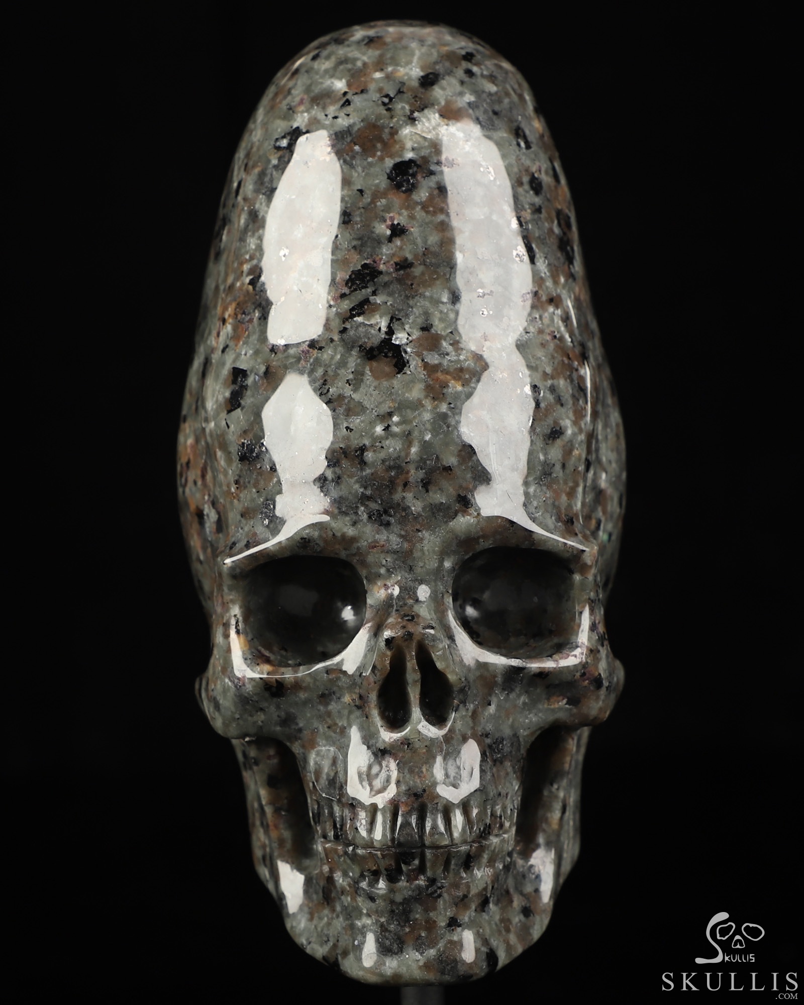 5.3" Yooperlites Hand Carved Incan Crystal Skull Sculpture With Stand, Crystal Healing 5.3" Yooperlites Hand Carved Incan Crystal Skull Sculpture With Stand, Crystal Healing