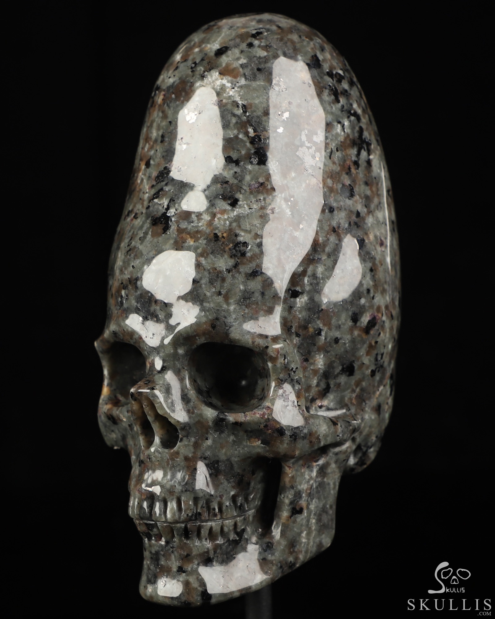 5.3" Yooperlites Hand Carved Incan Crystal Skull Sculpture With Stand, Crystal Healing 5.3" Yooperlites Hand Carved Incan Crystal Skull Sculpture With Stand, Crystal Healing