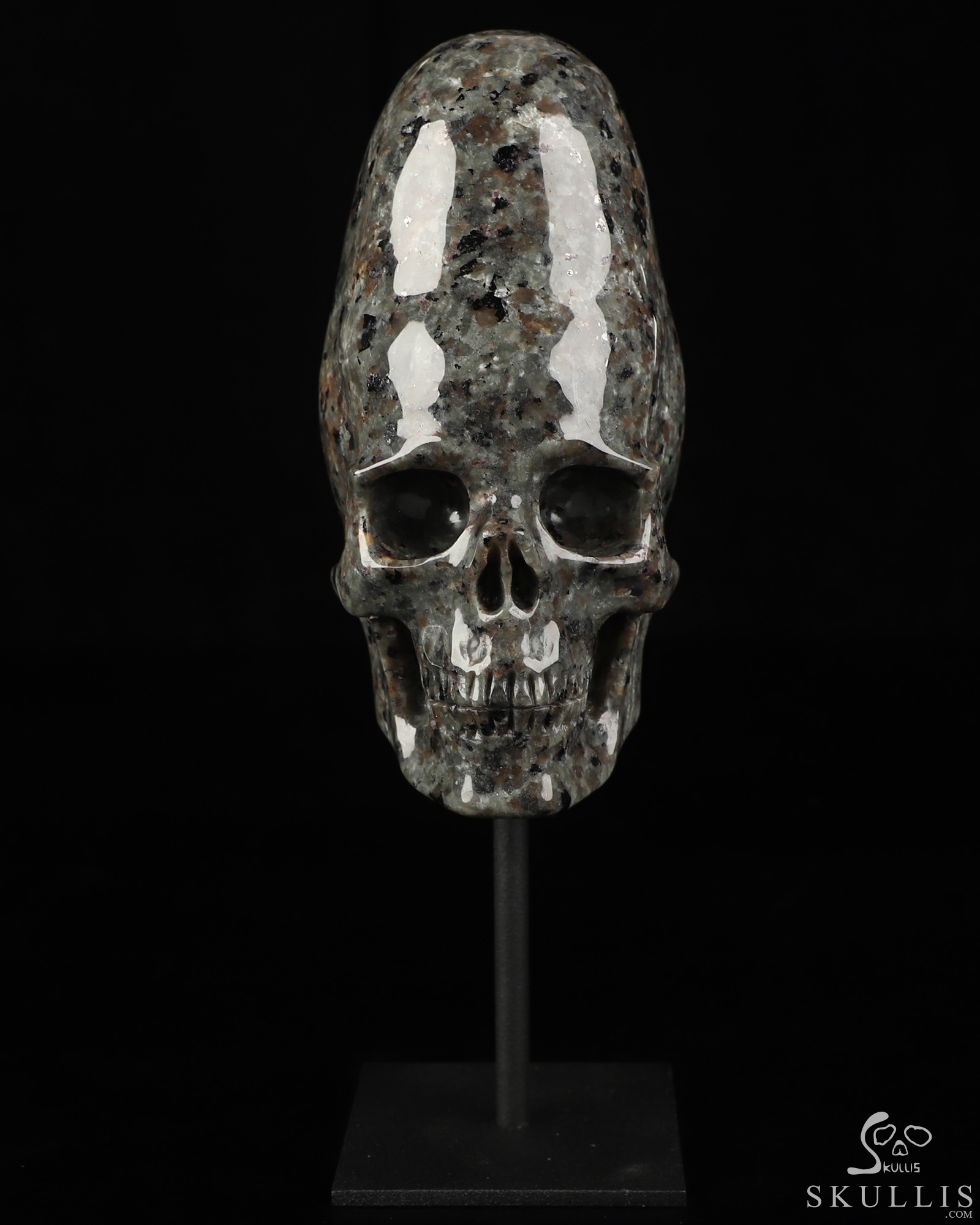 5.3" Yooperlites Hand Carved Incan Crystal Skull Sculpture With Stand, Crystal Healing 5.3" Yooperlites Hand Carved Incan Crystal Skull Sculpture With Stand, Crystal Healing