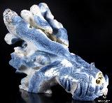 Giant 8.5" Blue Sponge Coral Geode Carved Crystal Dragon skulls, Realistic, Crystal Healing