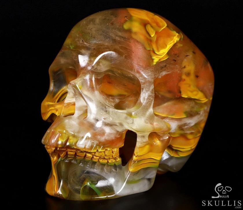 5.0" Smelted Quartz Carved Crystal Skull, Super Realistic, Crystal Healing 5.0" Smelted Quartz Carved Crystal Skull, Super Realistic, Crystal Healing