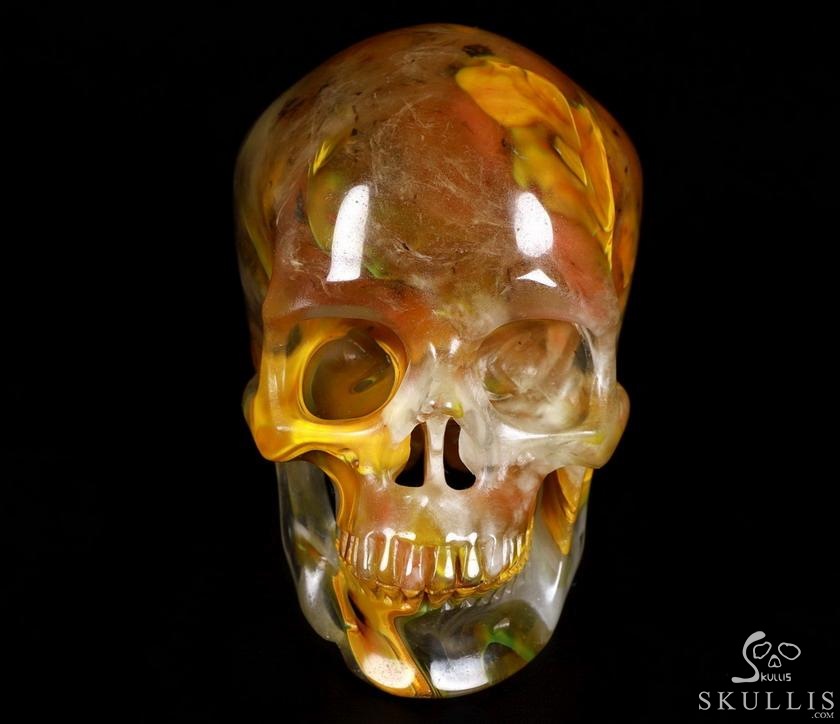 5.0" Smelted Quartz Carved Crystal Skull, Super Realistic, Crystal Healing 5.0" Smelted Quartz Carved Crystal Skull, Super Realistic, Crystal Healing