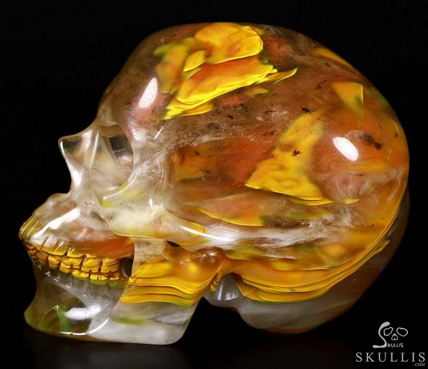5.0" Smelted Quartz Carved Crystal Skull, Super Realistic, Crystal Healing 5.0" Smelted Quartz Carved Crystal Skull, Super Realistic, Crystal Healing