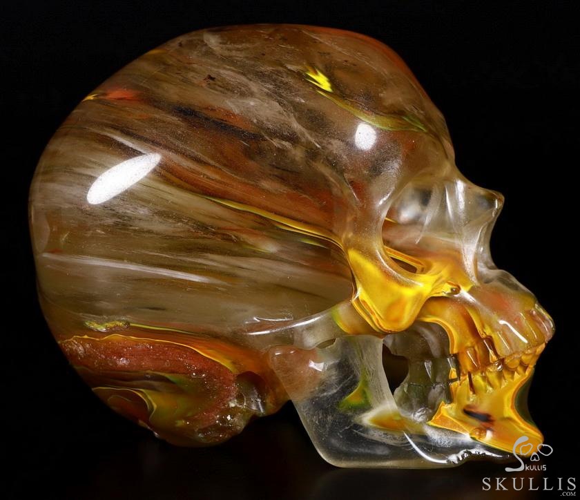 5.0" Smelted Quartz Carved Crystal Skull, Super Realistic, Crystal Healing 5.0" Smelted Quartz Carved Crystal Skull, Super Realistic, Crystal Healing