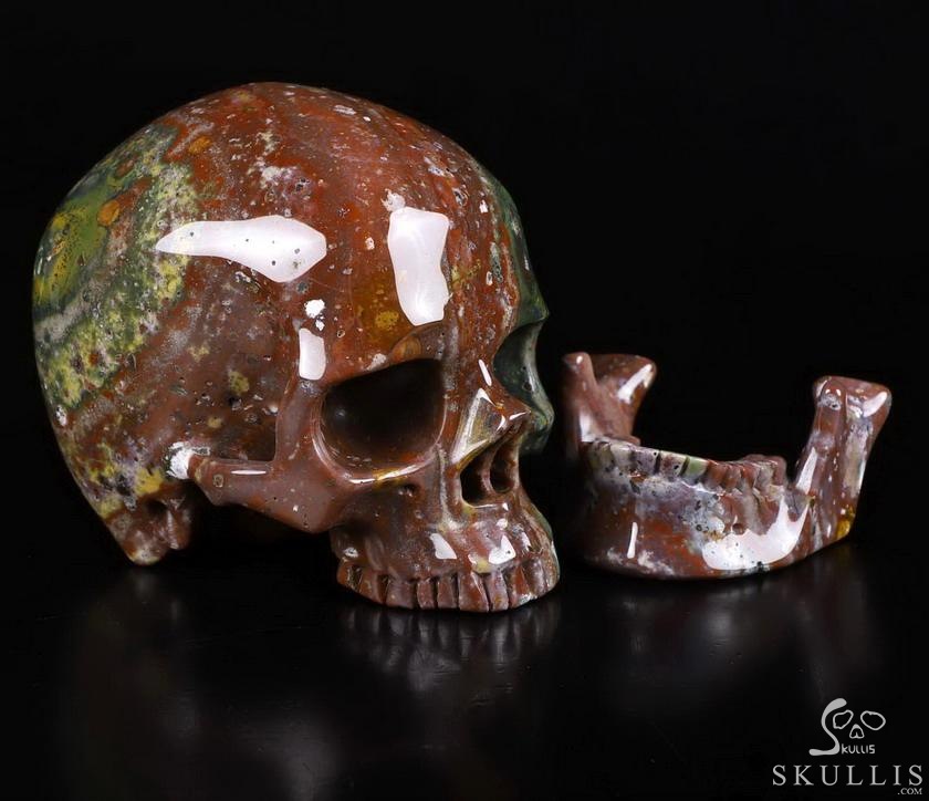 Gemstone 5.0" Indian Agate Carved Crystal Detachable Skull,, Super Realistic, Crystal Healing Gemstone 5.0" Indian Agate Carved Crystal Detachable Skull,, Super Realistic, Crystal Healing
