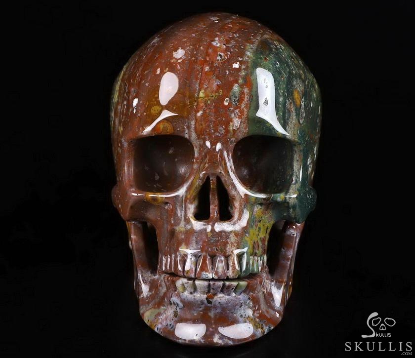 Gemstone 5.0" Indian Agate Carved Crystal Detachable Skull,, Super Realistic, Crystal Healing Gemstone 5.0" Indian Agate Carved Crystal Detachable Skull,, Super Realistic, Crystal Healing
