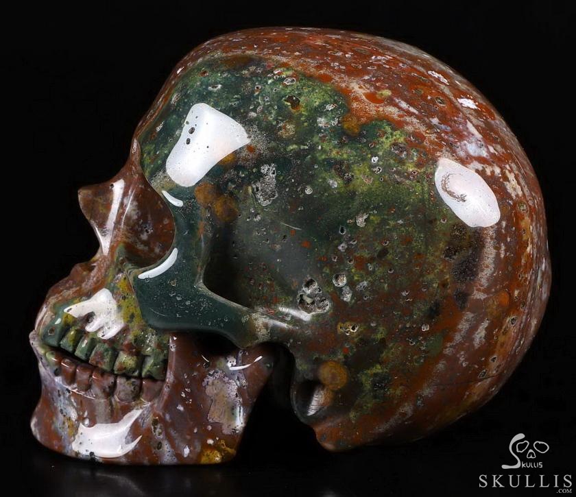 Gemstone 5.0" Indian Agate Carved Crystal Detachable Skull,, Super Realistic, Crystal Healing Gemstone 5.0" Indian Agate Carved Crystal Detachable Skull,, Super Realistic, Crystal Healing