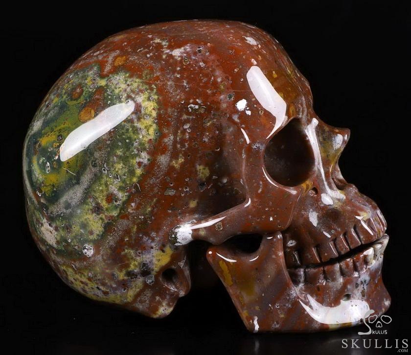 Gemstone 5.0" Indian Agate Carved Crystal Detachable Skull,, Super Realistic, Crystal Healing Gemstone 5.0" Indian Agate Carved Crystal Detachable Skull,, Super Realistic, Crystal Healing