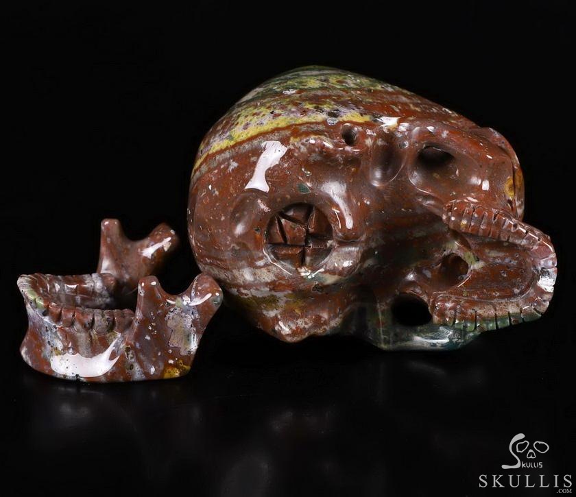 Gemstone 5.0" Indian Agate Carved Crystal Detachable Skull,, Super Realistic, Crystal Healing Gemstone 5.0" Indian Agate Carved Crystal Detachable Skull,, Super Realistic, Crystal Healing