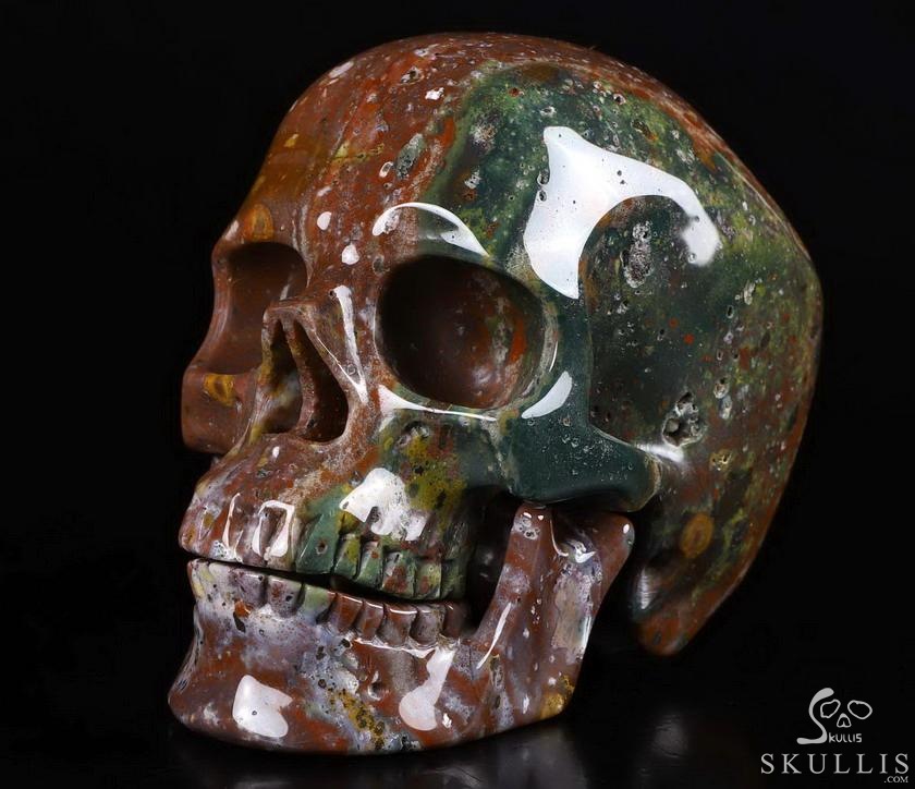 Gemstone 5.0" Indian Agate Carved Crystal Detachable Skull,, Super Realistic, Crystal Healing Gemstone 5.0" Indian Agate Carved Crystal Detachable Skull,, Super Realistic, Crystal Healing