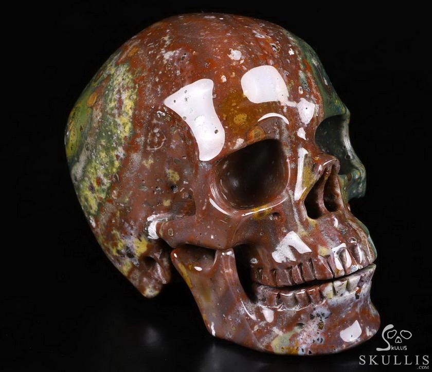 Gemstone 5.0" Indian Agate Carved Crystal Detachable Skull,, Super Realistic, Crystal Healing Gemstone 5.0" Indian Agate Carved Crystal Detachable Skull,, Super Realistic, Crystal Healing