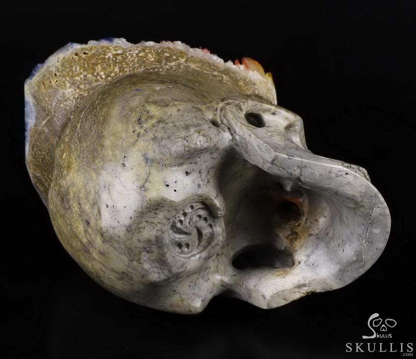 Lifesized 7.1" Rainbow Aura Quartz Druse Carved Crystal Skull, Super Realistic, Crystal Healing Lifesized 7.1" Rainbow Aura Quartz Druse Carved Crystal Skull, Super Realistic, Crystal Healing