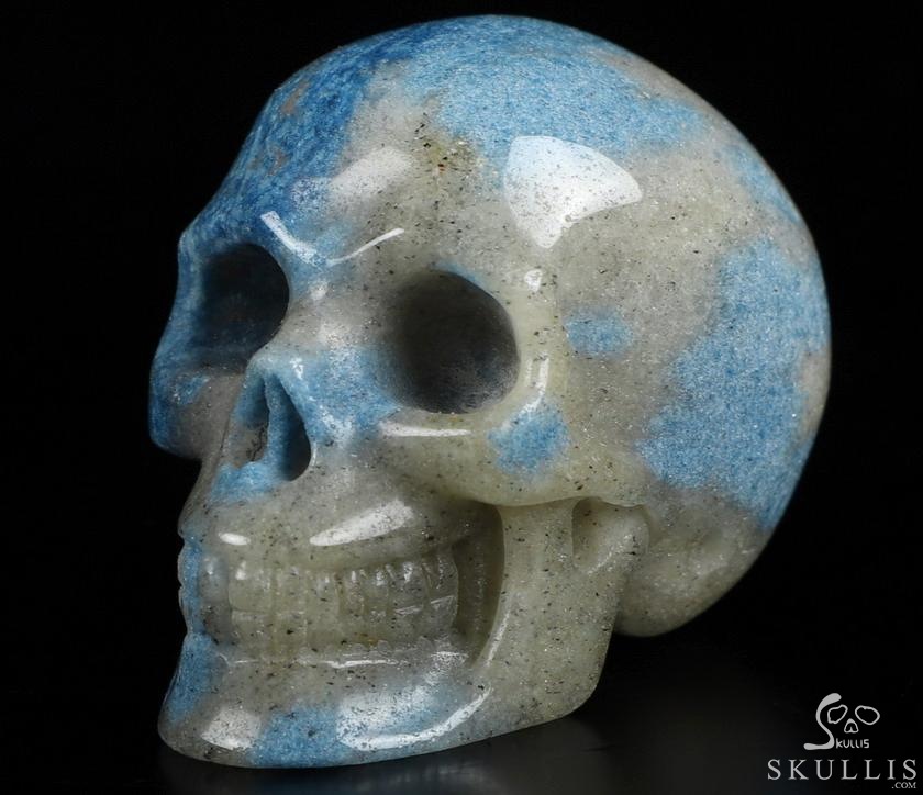 LONG AWAITED NEW STONE, 2.0" K2 Azurite Granite Carved Crystal Skull, Realistic, Crystal Healing LONG AWAITED NEW STONE, 2.0" K2 Azurite Granite Carved Crystal Skull, Realistic, Crystal Healing