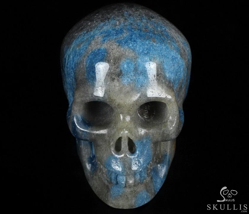 LONG AWAITED NEW STONE, 2.0" K2 Azurite Granite Carved Crystal Skull LONG AWAITED NEW STONE, 2.0" K2 Azurite Granite Carved Crystal Skull