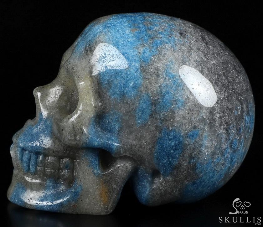 LONG AWAITED NEW STONE, 2.0" K2 Azurite Granite Carved Crystal Skull LONG AWAITED NEW STONE, 2.0" K2 Azurite Granite Carved Crystal Skull
